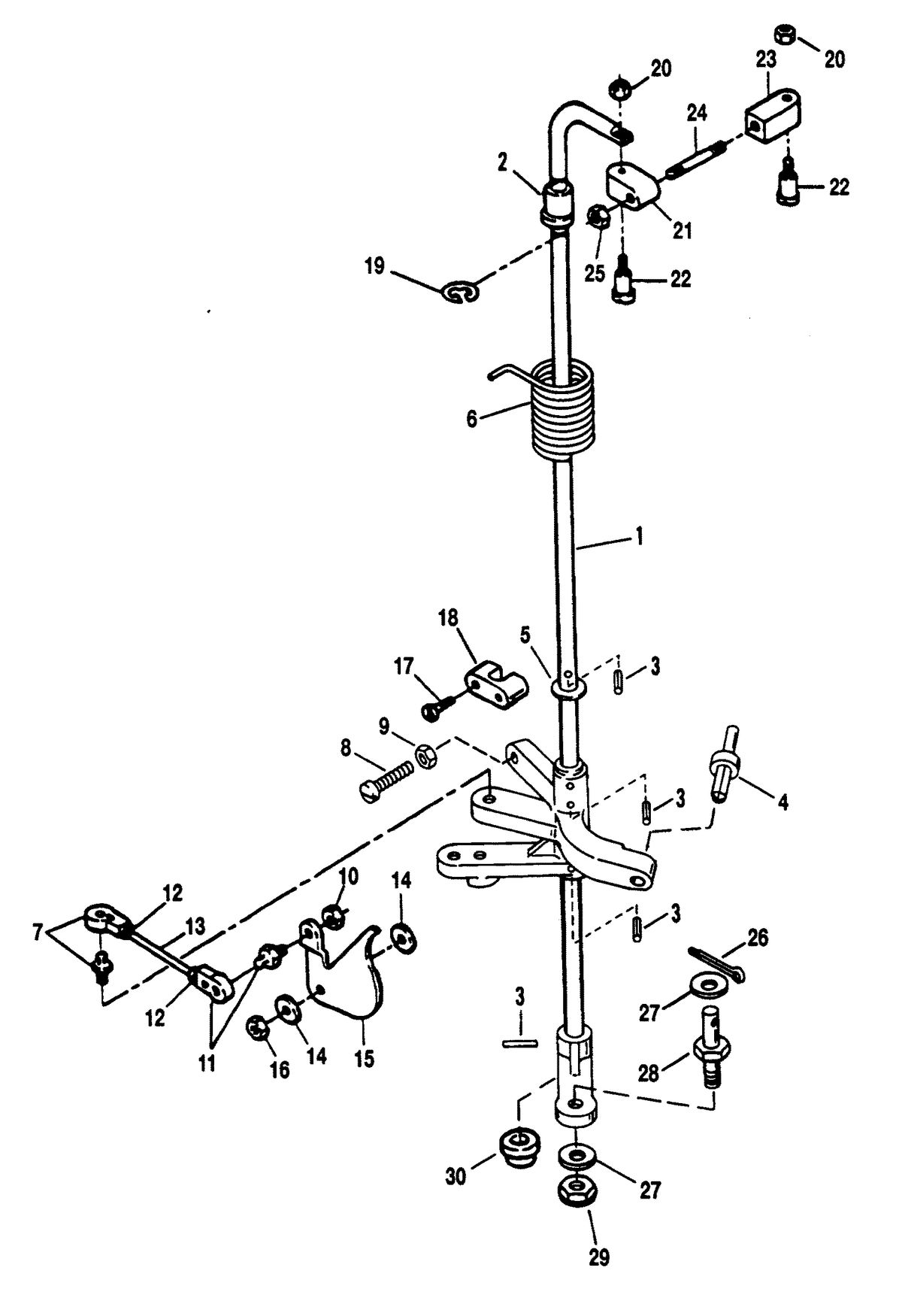 SPORTJET SPORT JET 90 TOWERSHAFT AND THROTTLE LINKAGE