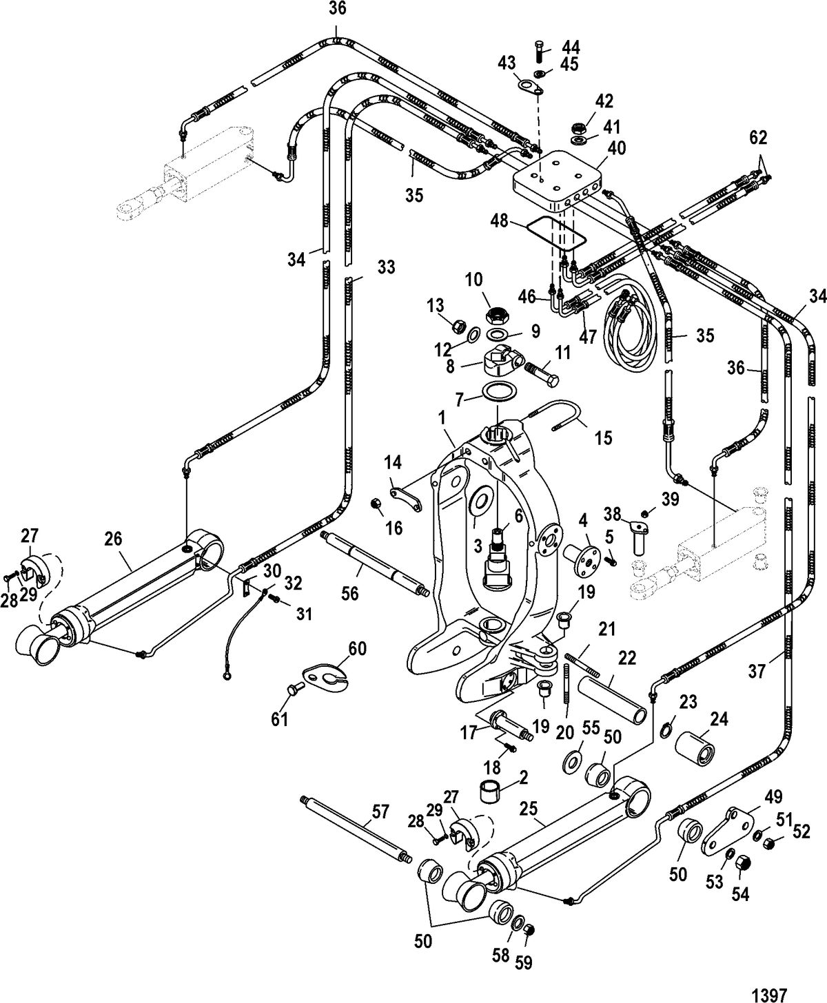 MERCRUISER BRAVO-I XR/XZ STERNDRIVE AND TRANSOM ASSEMBLY Gimbal Ring(Integrated Transom)