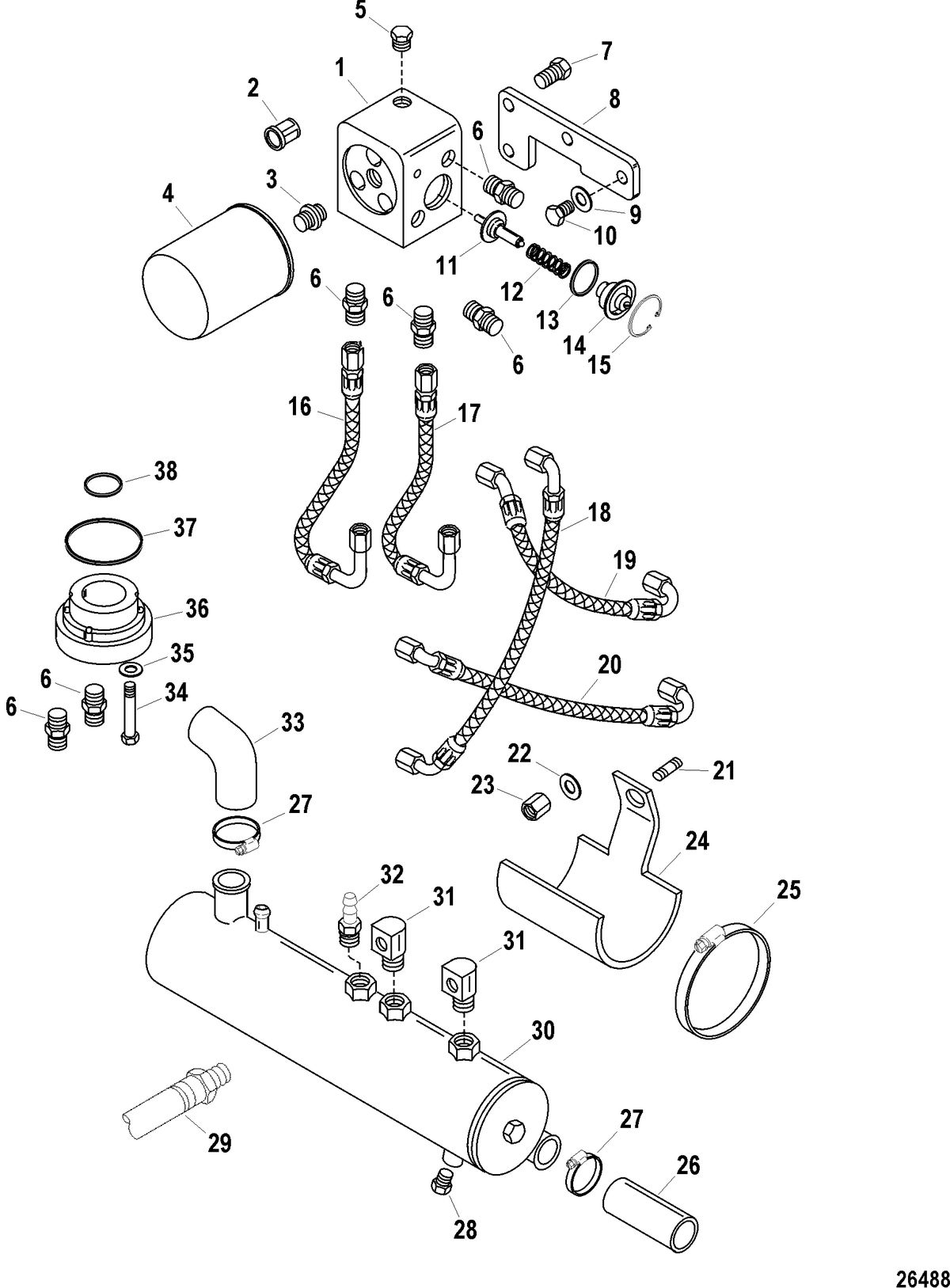 RACE STERNDRIVE 900 SC Thermostat Housing And Oil Cooler