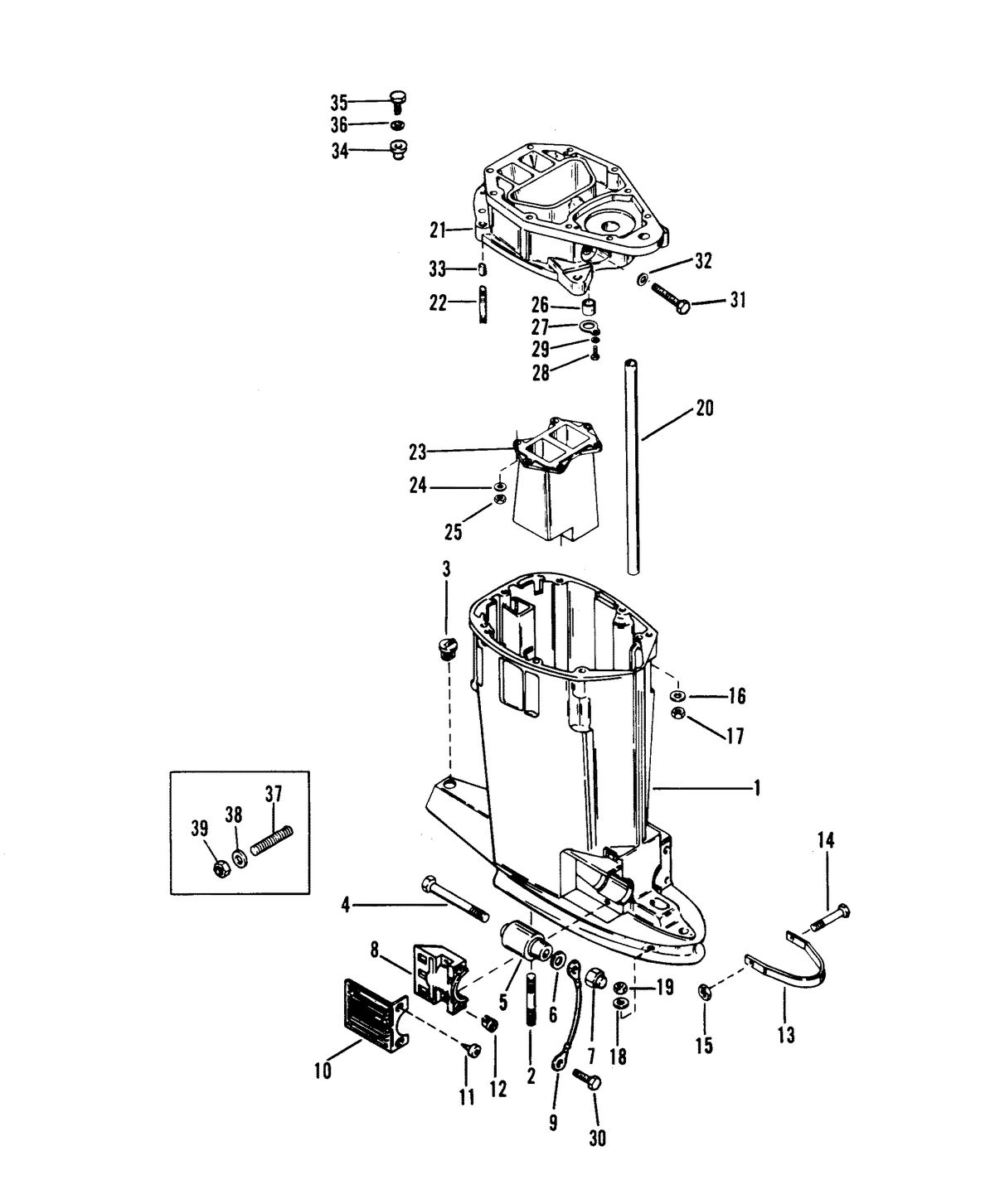 RACE OUTBOARD XR-2 DRIVE SHAFT HOUSING