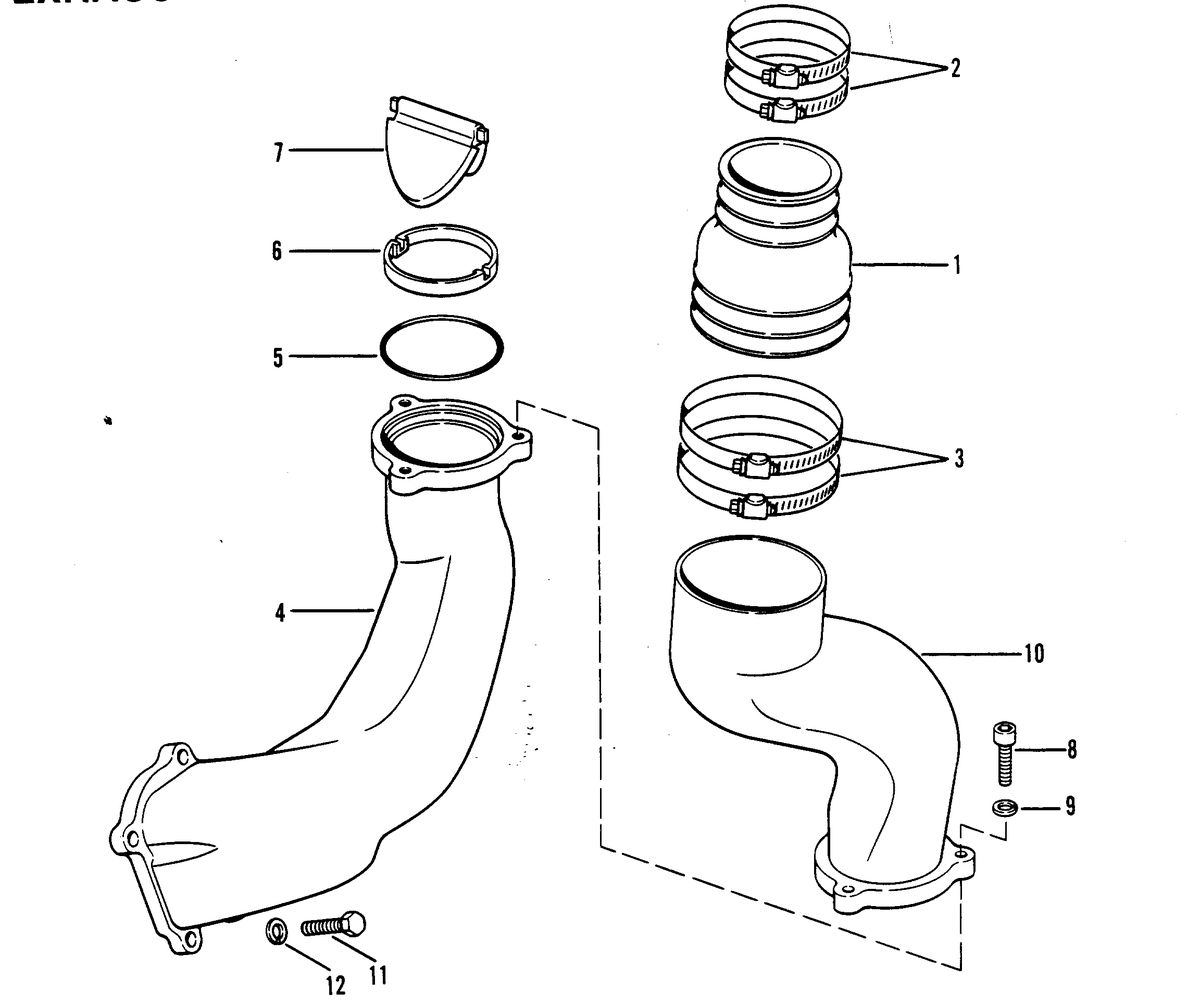 MERCRUISER 488R ENGINE EXHAUST ELBOW (M0034-W9)