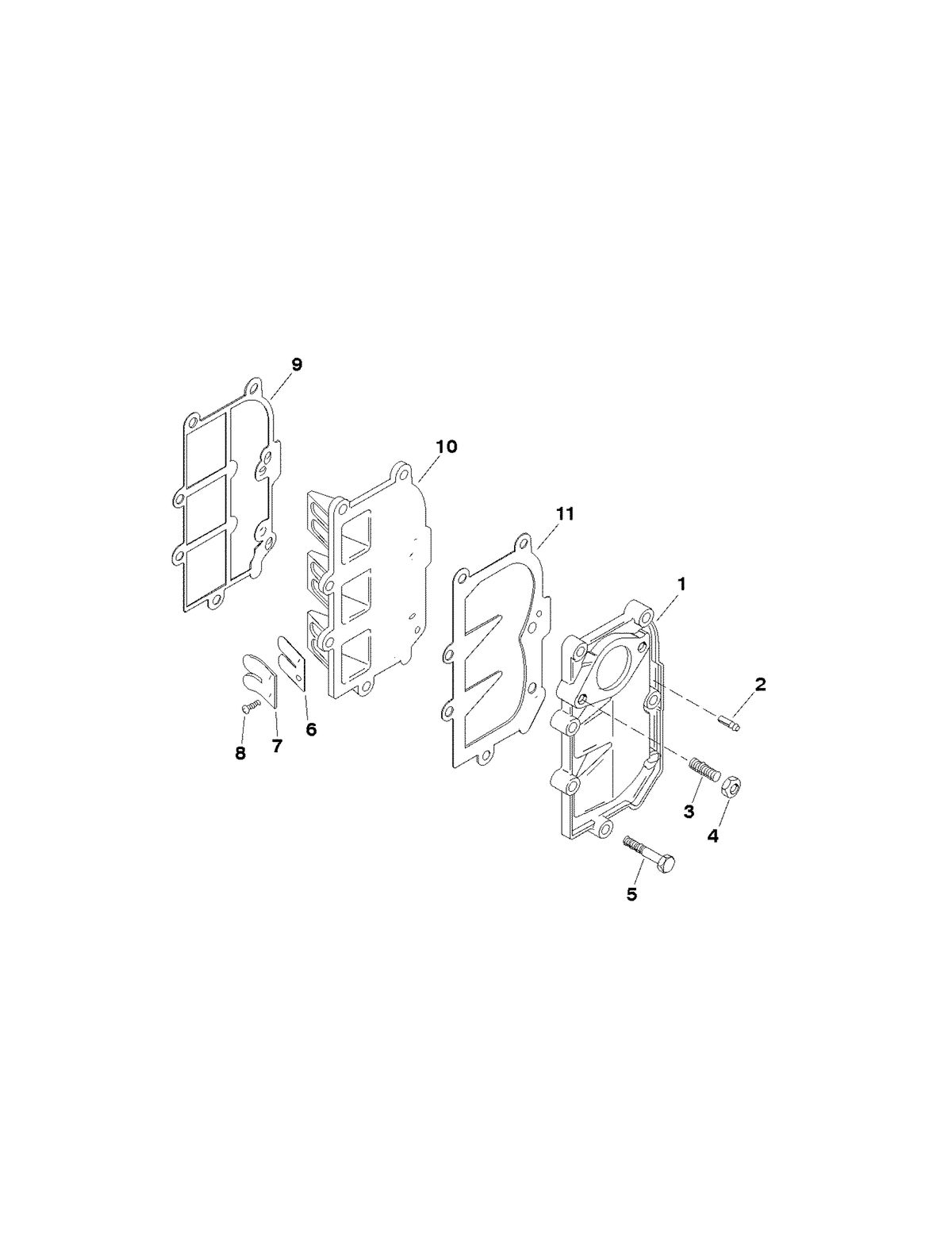 FORCE FORCE 25 H.P. (1998) REED PLATE/MANIFOLD ASSEMBLY