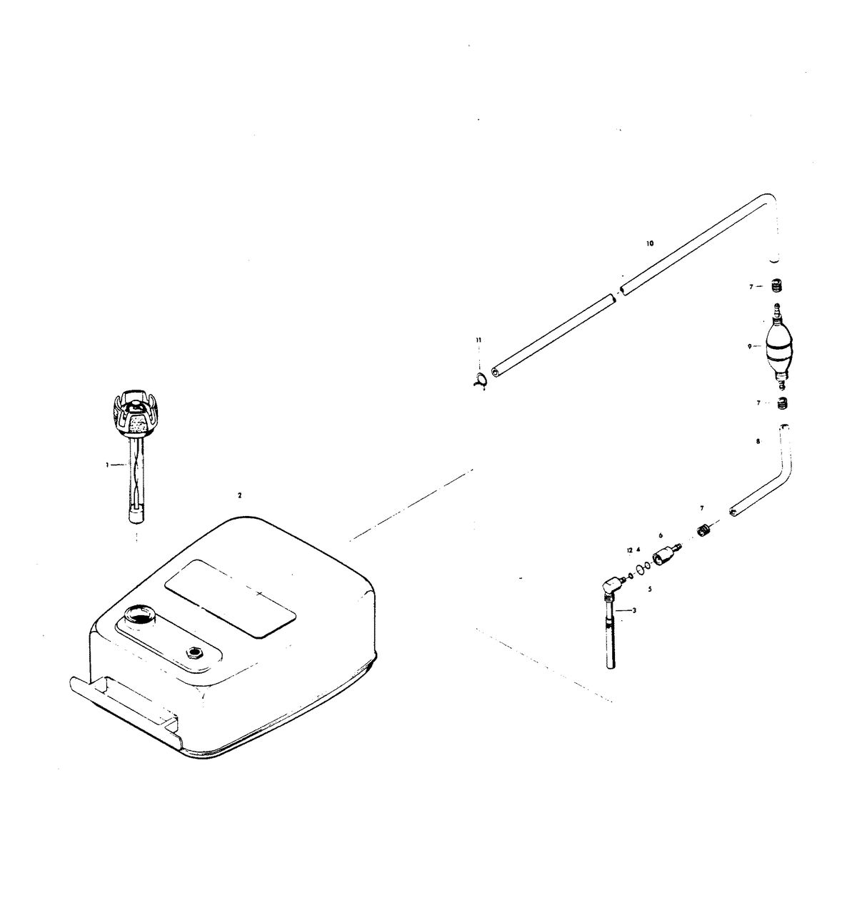CHRYSLER 115 H.P. FUEL TANK AND LINE