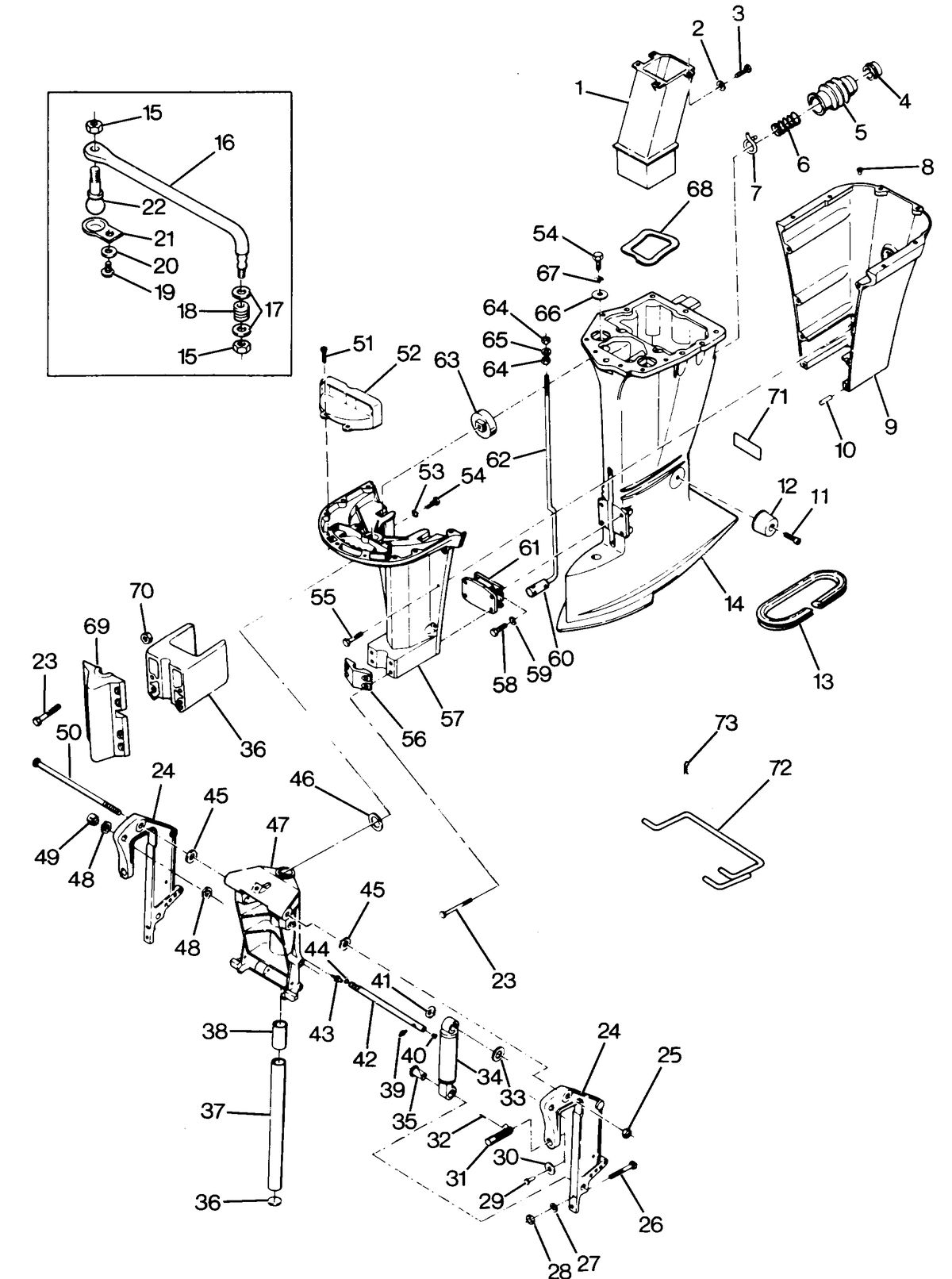 FORCE FORCE 1987 125 H.P. MOTOR LEG