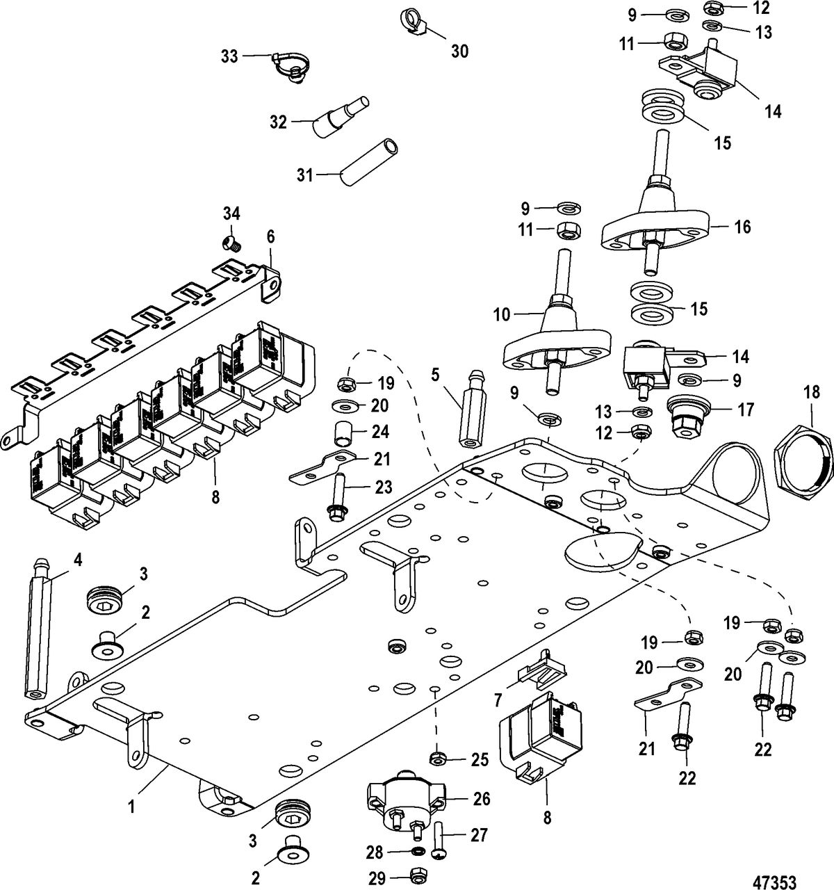 RACE STERNDRIVE RACE 1650 QC4V Electrical Plate Assembly
