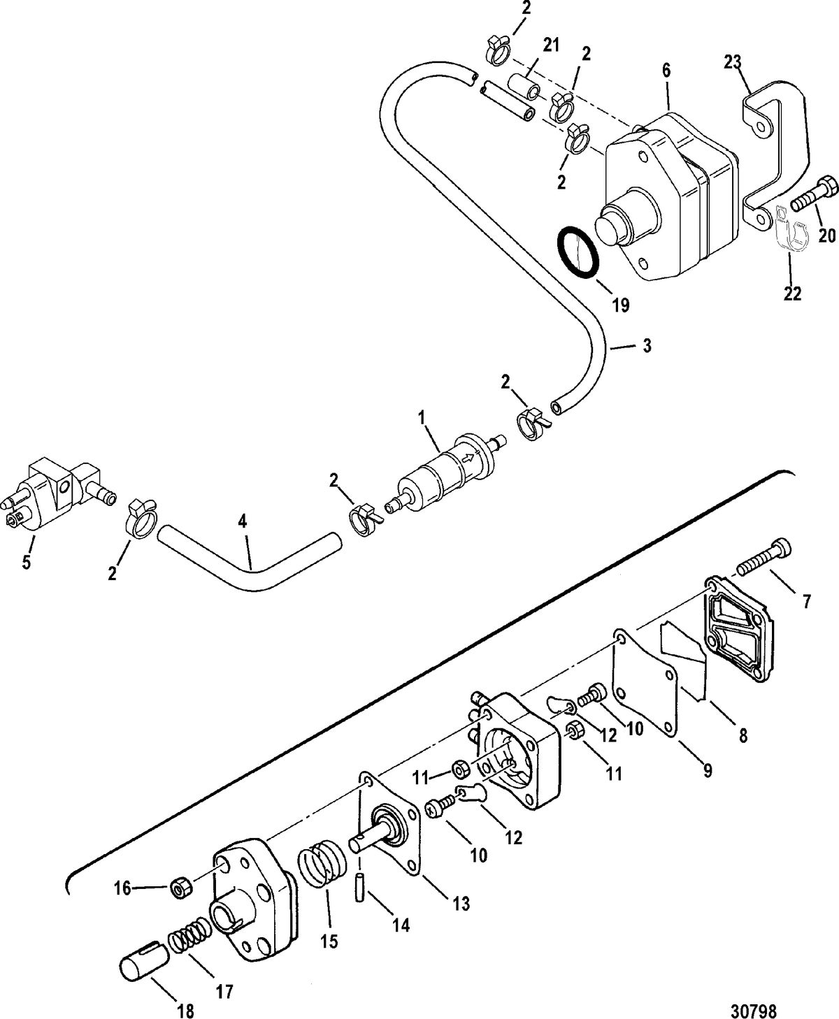 MERCURY/MARINER 40/50/60 (4 CYLINDER) CARB 4-STROKE FUEL PUMP