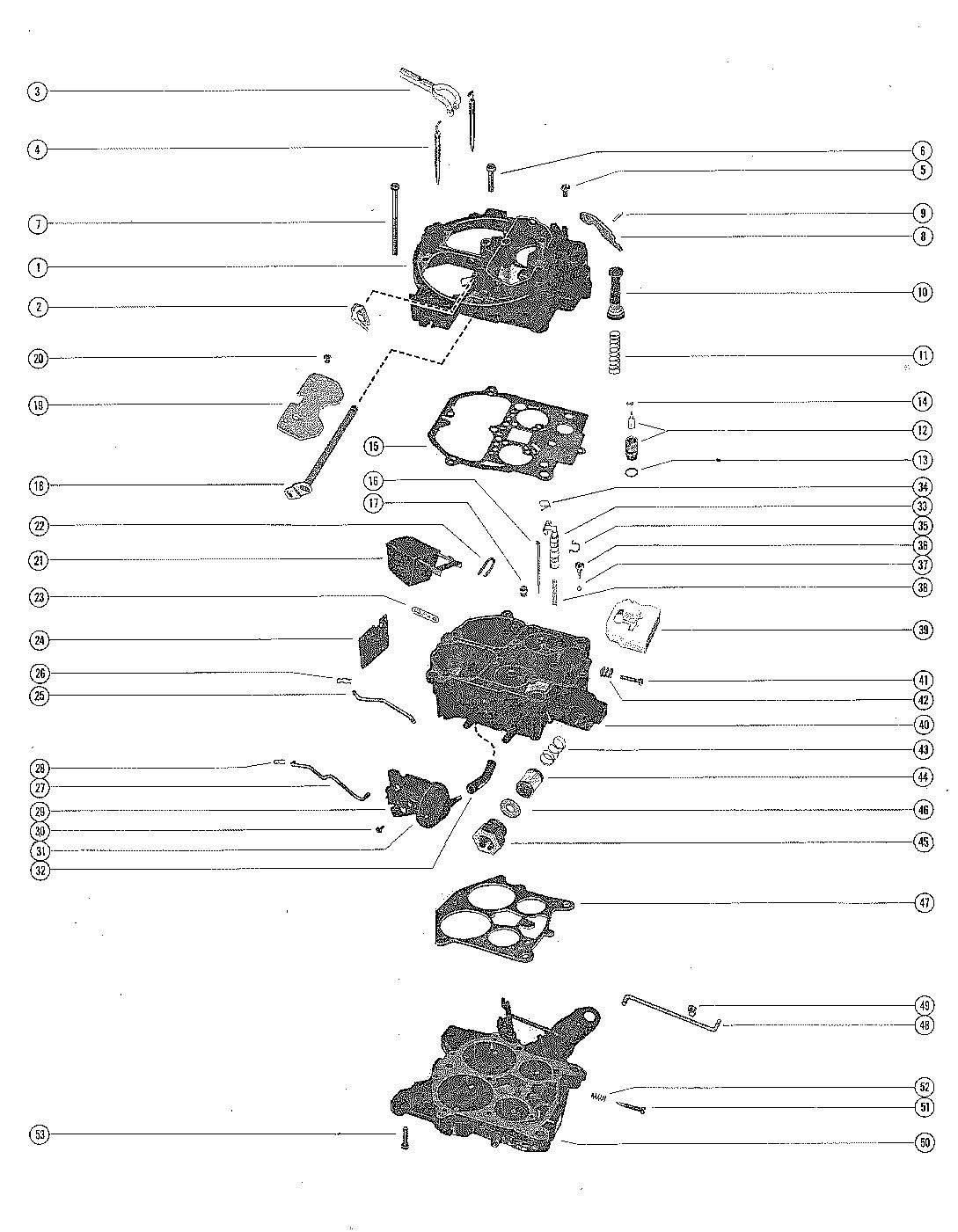 MERCRUISER 350 INBOARD ENGINE CARBURETOR ASSEMBLY, COMPLETE