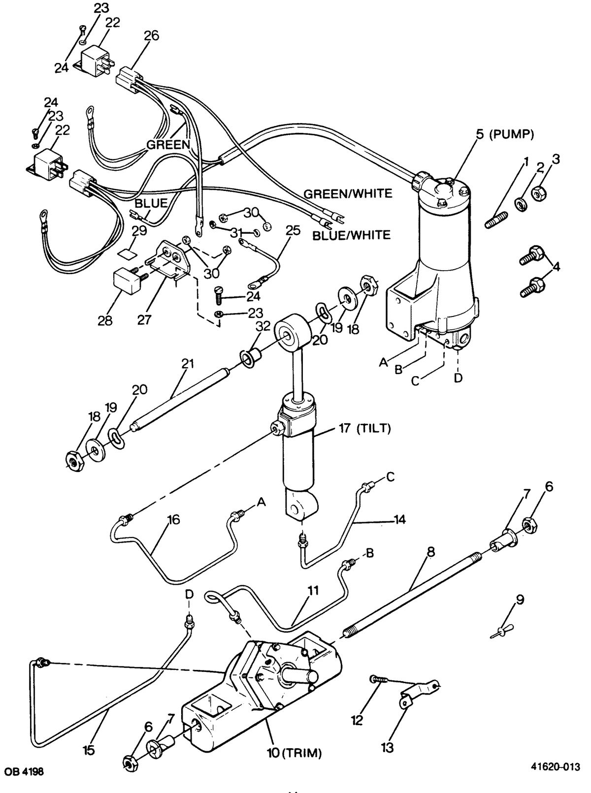 FORCE FORCE 1988 125 HP "A" MODELS POWER TRIM UNIT