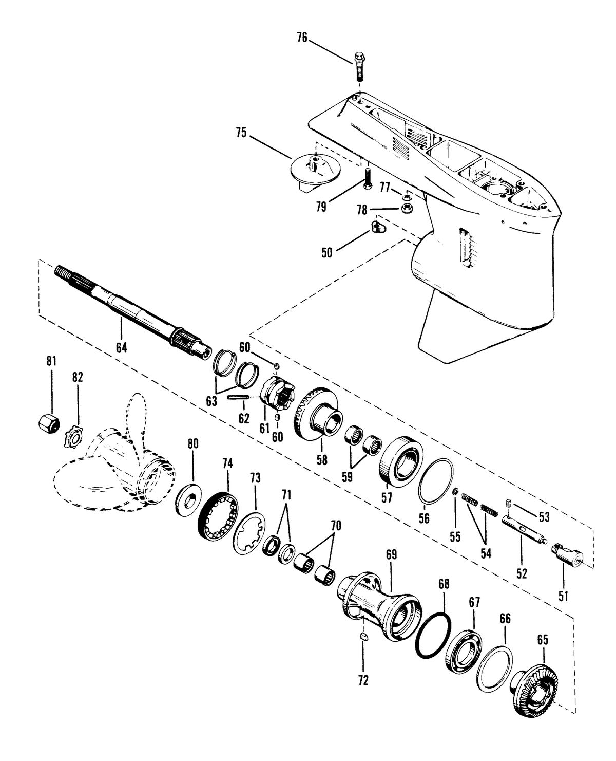 RACE OUTBOARD MOD-VP GEAR HOUSING (PROPELLER SHAFT)