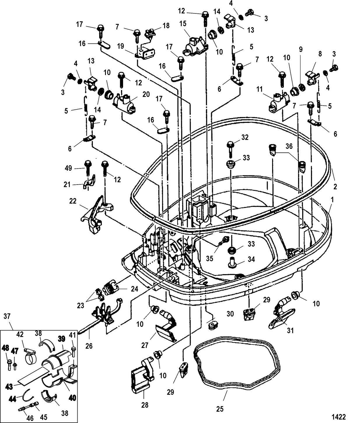 MERCURY/MARINER 225 EFI 4-STROKE Bottom Cowl