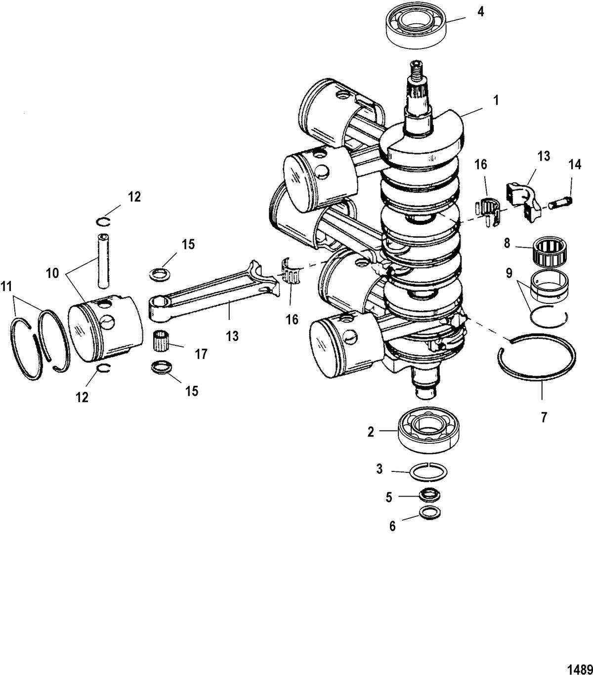 RACE OUTBOARD 2.5L/2.5L OFFSHORE EFI Crankshaft, Pistons and Connecting Rods