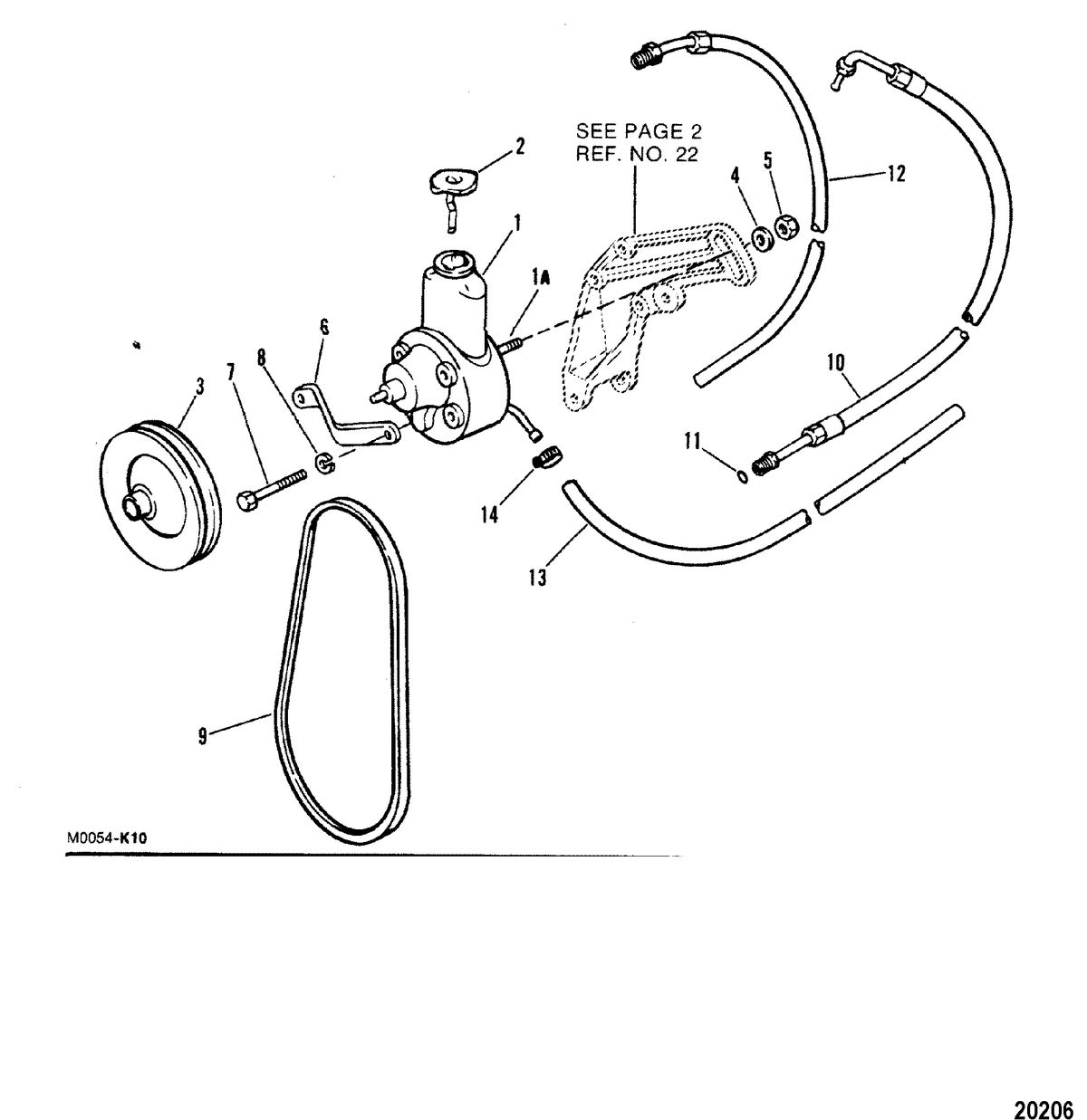 MERCRUISER 330 H.P. ENGINE W/BORG WARNER Power Steering Components