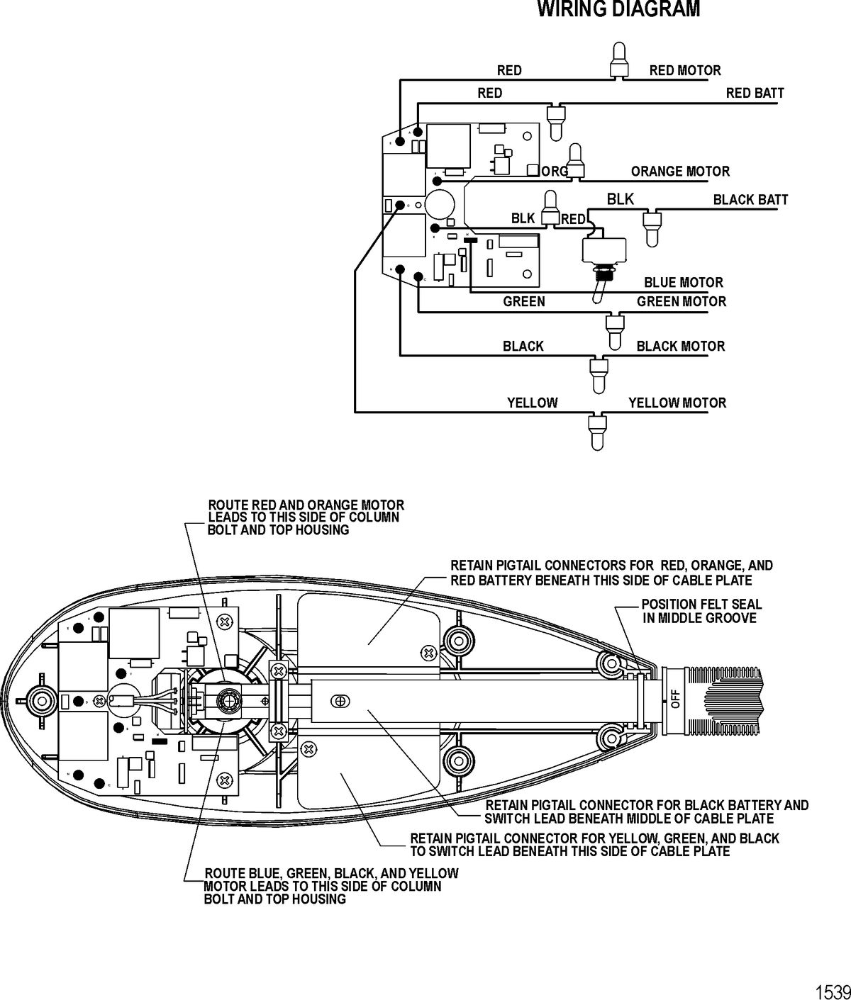 TROLLING MOTOR MOTORGUIDE ENERGY SERIES Wire Diagram(Model ET50VHD) (24 Volt)