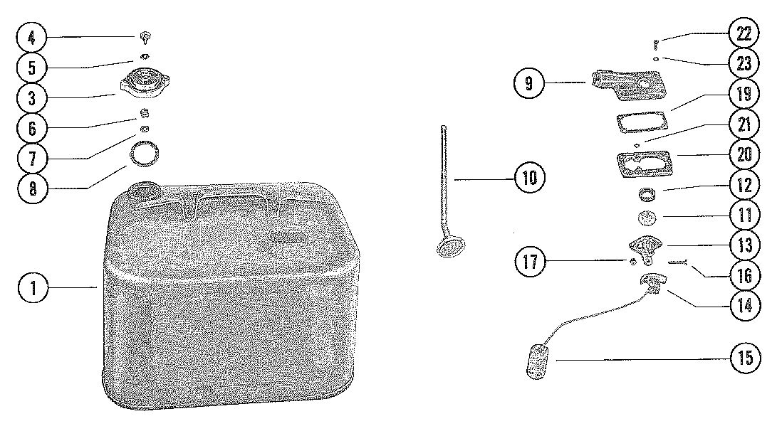 MARINER 115 HORSEPOWER FUEL TANK ASSEMBLY (6 GALLON)