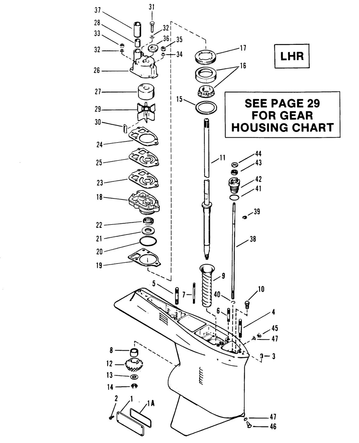 RACE OUTBOARD 2.4 L (CARB) GEAR HOUSING (DRIVE SHAFT) LHR