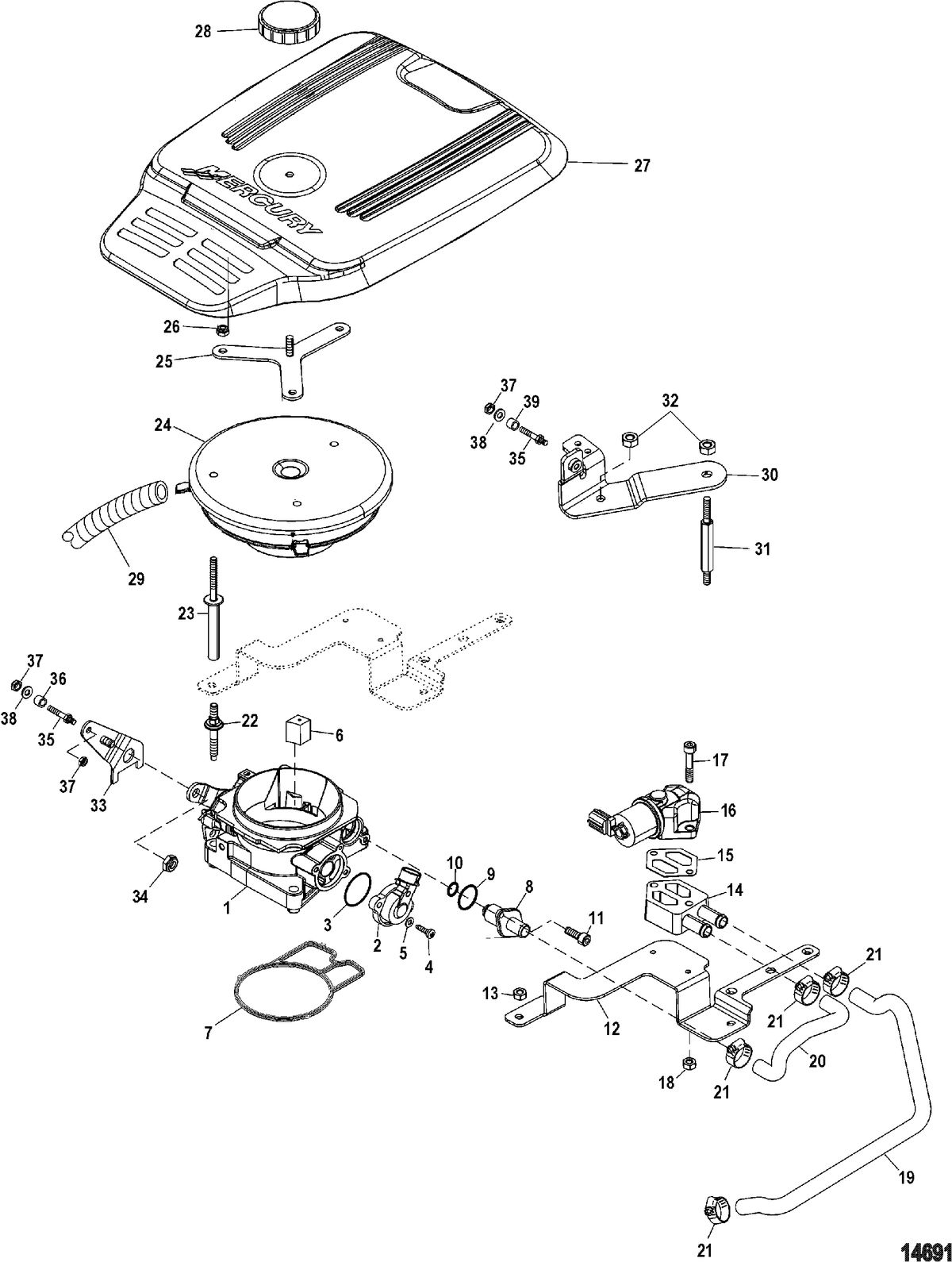 MERCRUISER 350 MAG MPI MX 6.2L MPI INBOARD Throttle Body