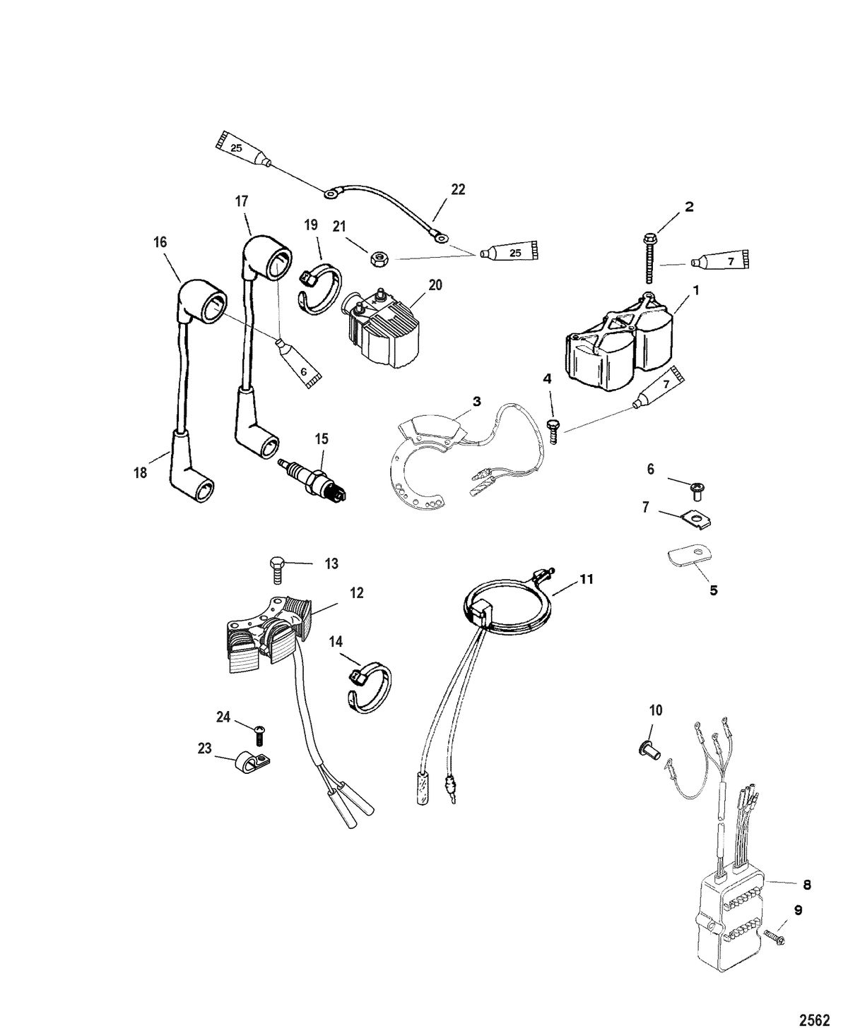 MERCURY/MARINER 20/25/JET 20 - 20/25 SEAPRO/MARATHON (2-STROKE) Ignition/Electrical Components