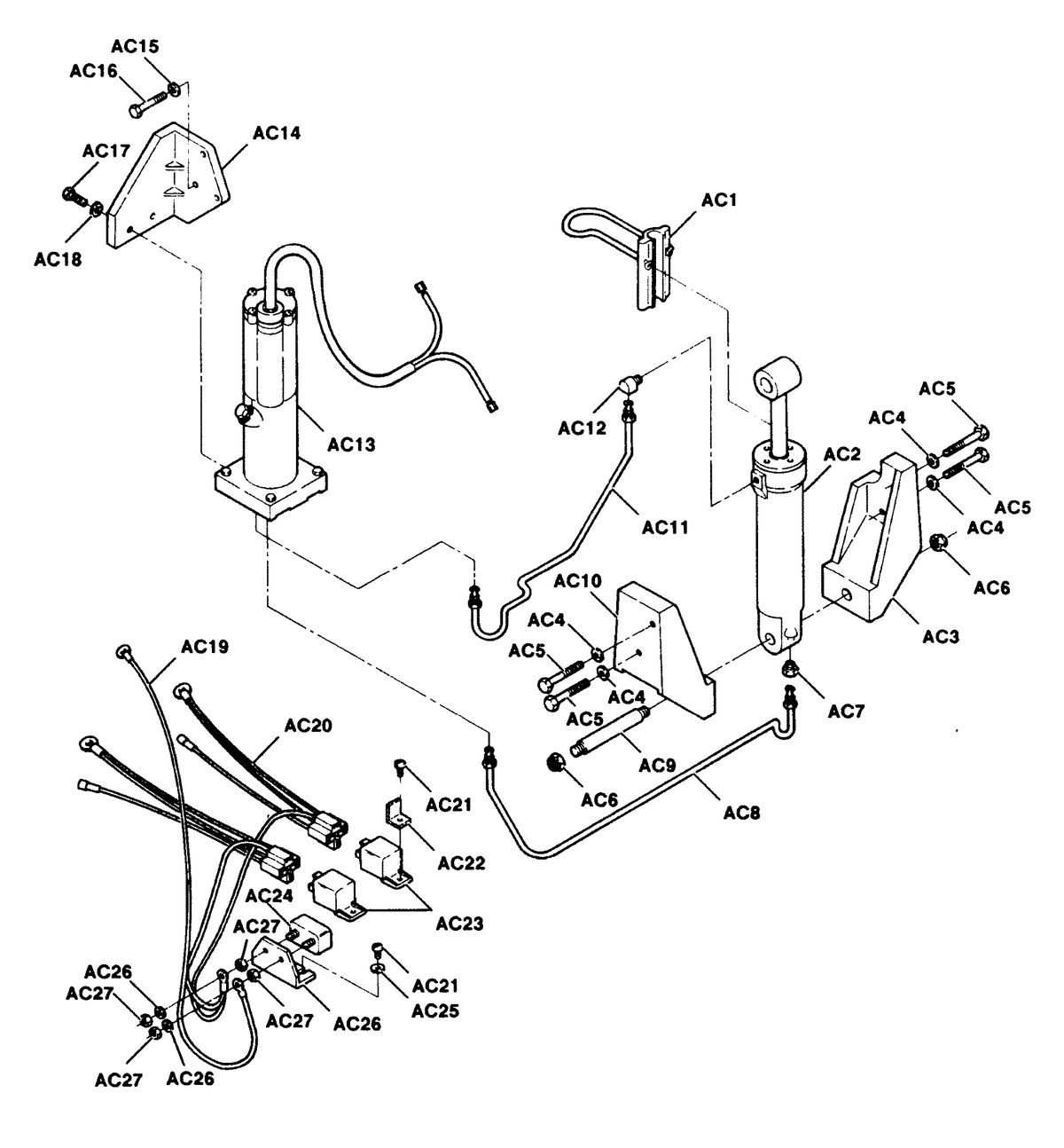 FORCE FORCE 1992 50 H.P. "A" MODELS POWER TRIM UNIT