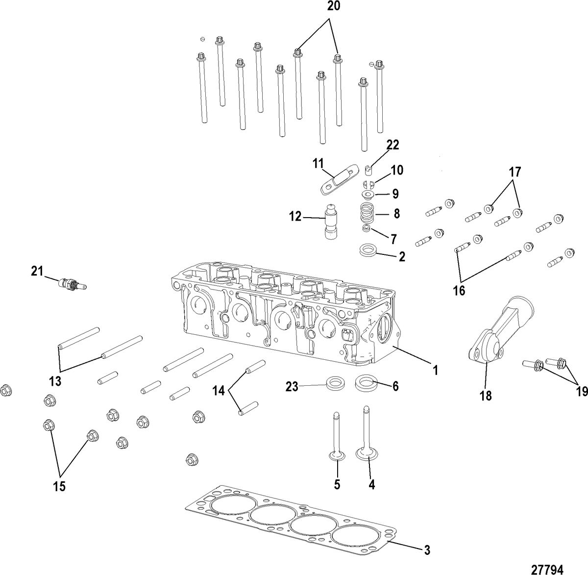 MERCRUISER 100 VAZER Cylinder Block, Cylinder Head Assembly