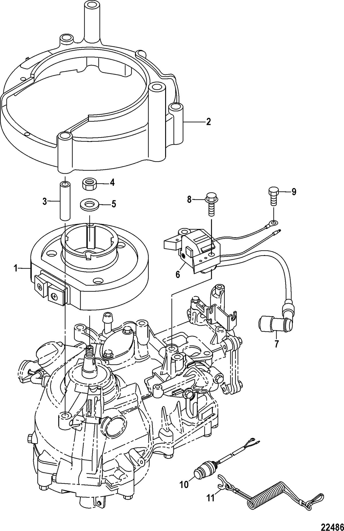 MERCURY/MARINER 2/2.5/3.5 4-STROKE Flywheel Cup, Serial # 0R318095 and Below