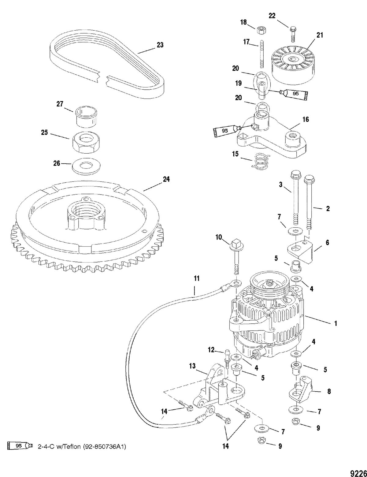 MERCURY/MARINER 135/150 DFI (2.5L) Flywheel/Alternator