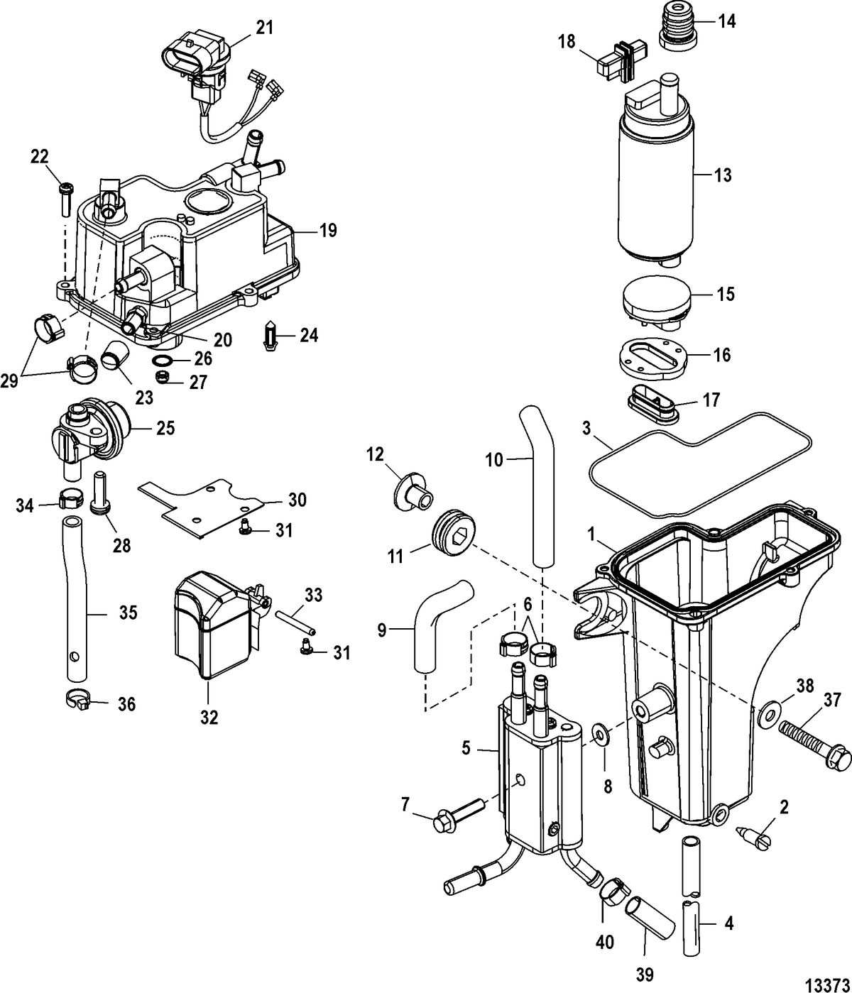 MERCURY/MARINER 40/50/60 EFI (4 CYLINDER) 4-STROKE Vapor Separator