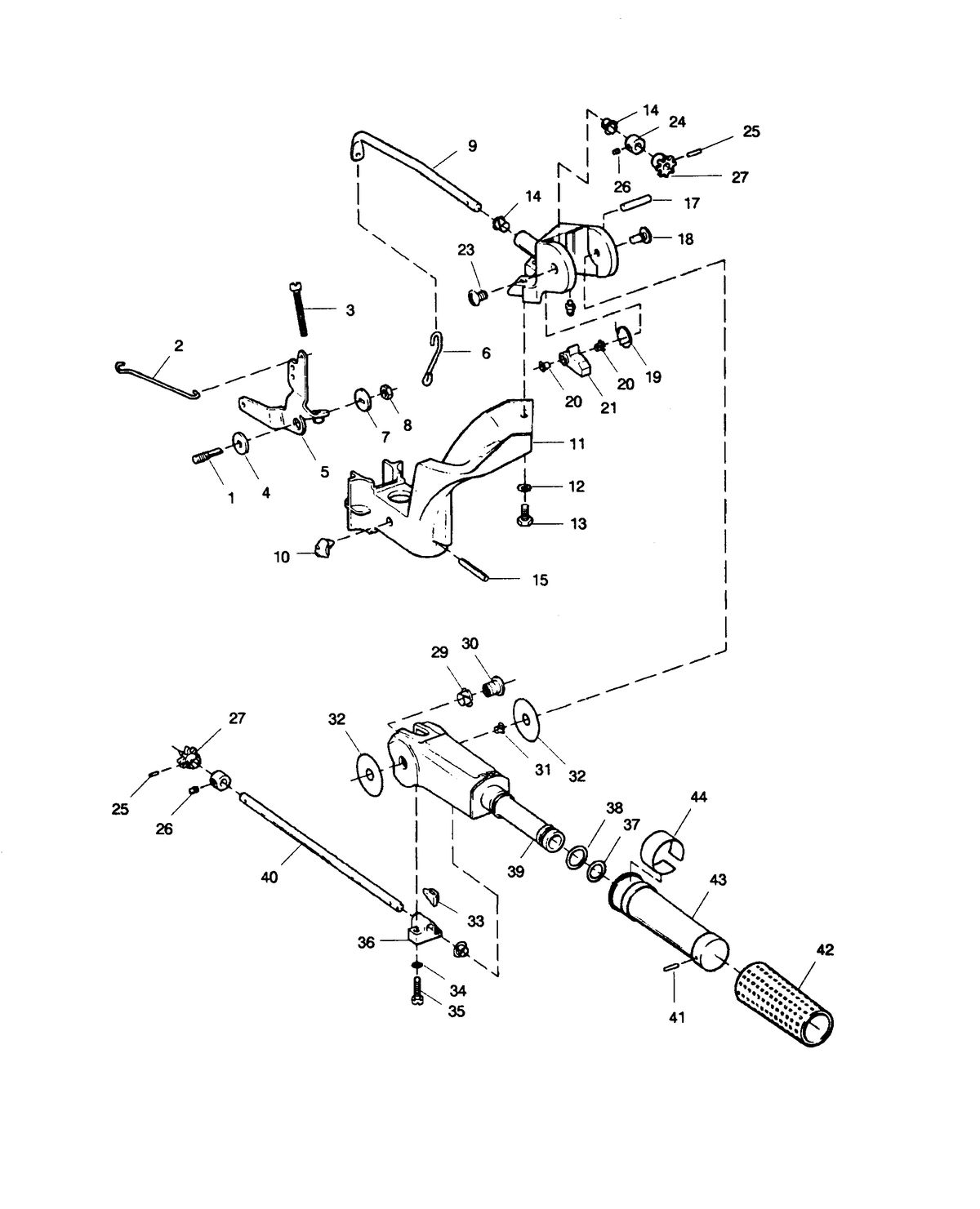 SEARS SEARS 7.5 H.P. TILLER HANDLE AND THROTTLE LINKAGE
