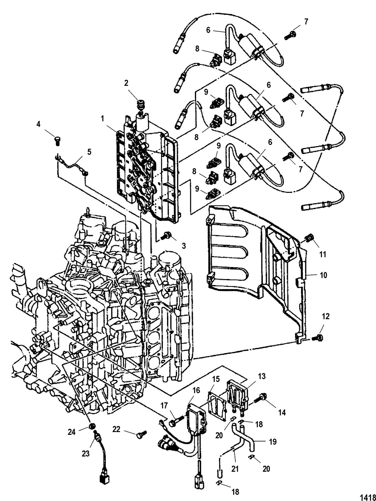 MERCURY/MARINER 225 EFI 4-STROKE Coil Plate Assembly