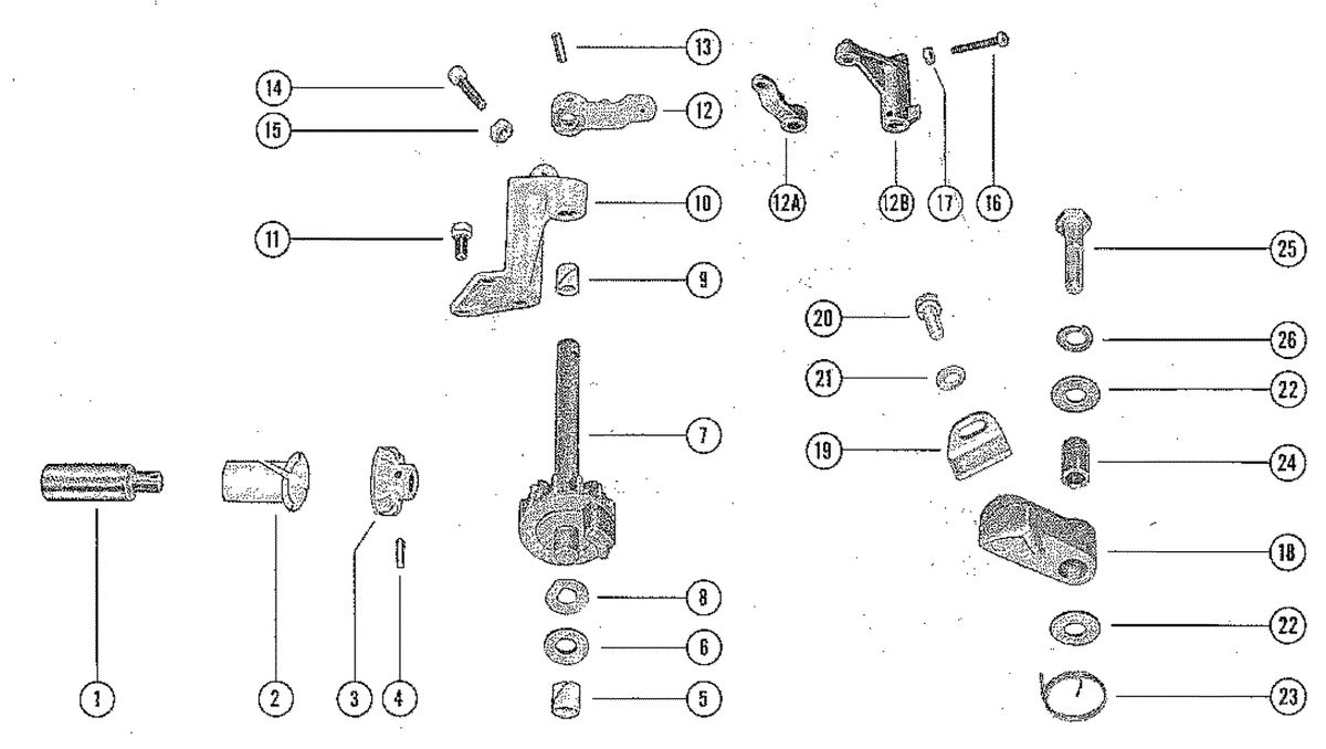 MERCURY MERC 110 THROTTLE CONTROL LINKAGE