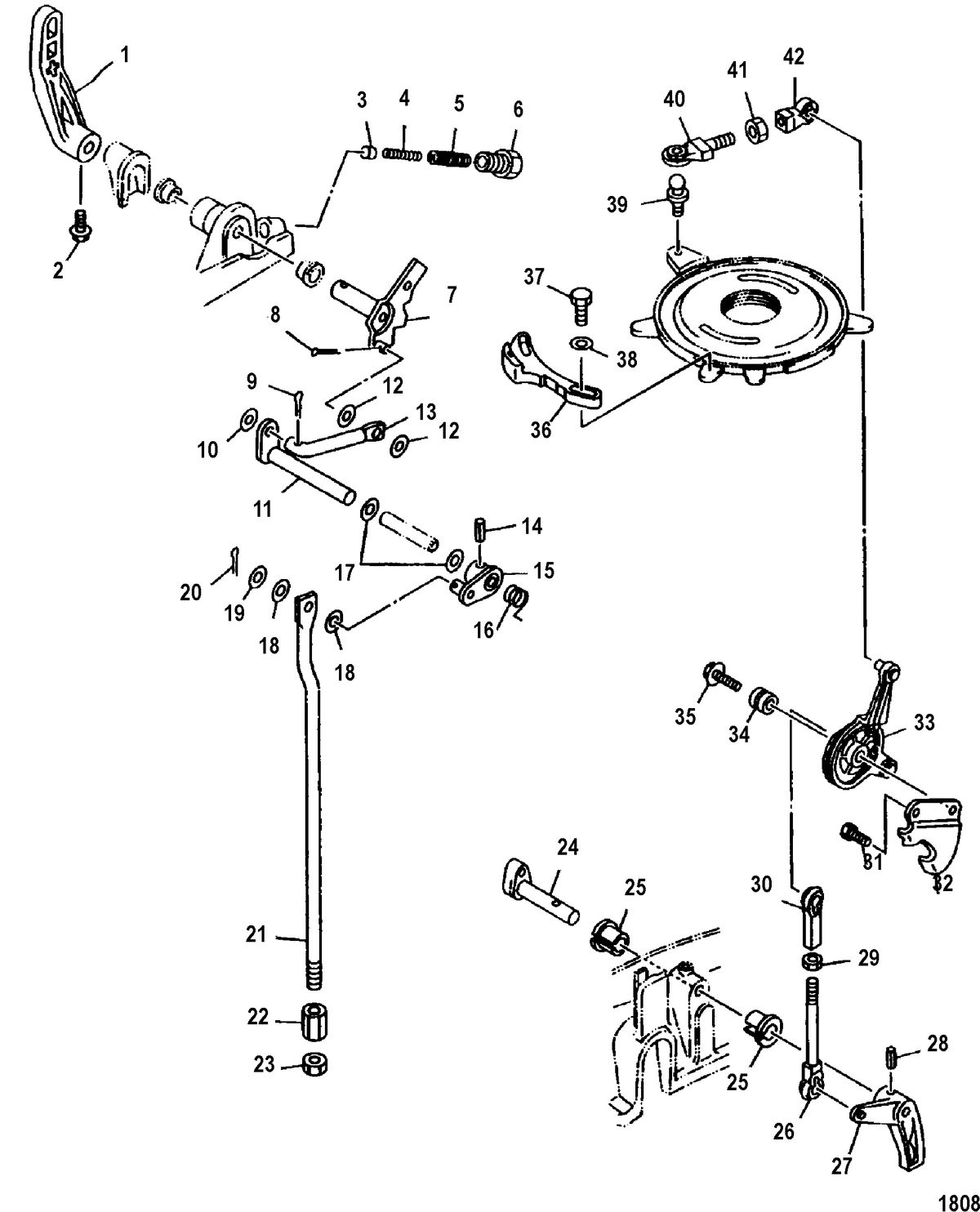 MARINER 25HP KEROSENE THROTTLE LINKAGE