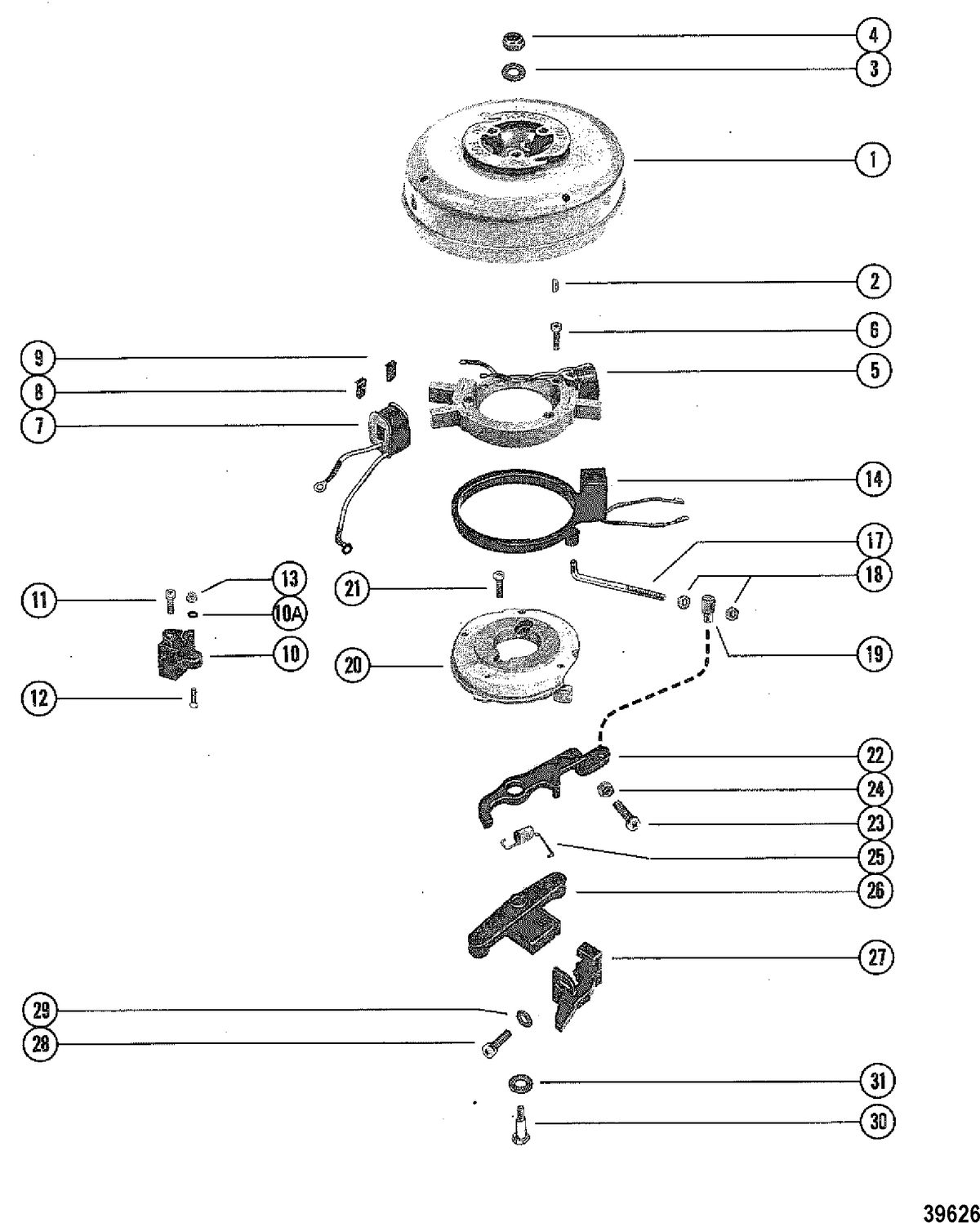 MERCURY 4 HP FLYWHEEL AND STATOR