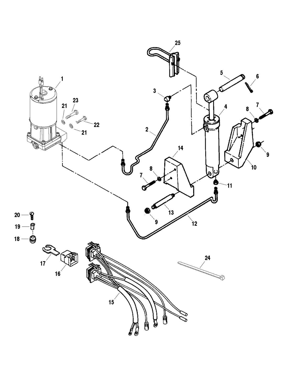 FORCE FORCE 75 H.P. (1998) POWER TRIM AND TILT ASSEMBLY