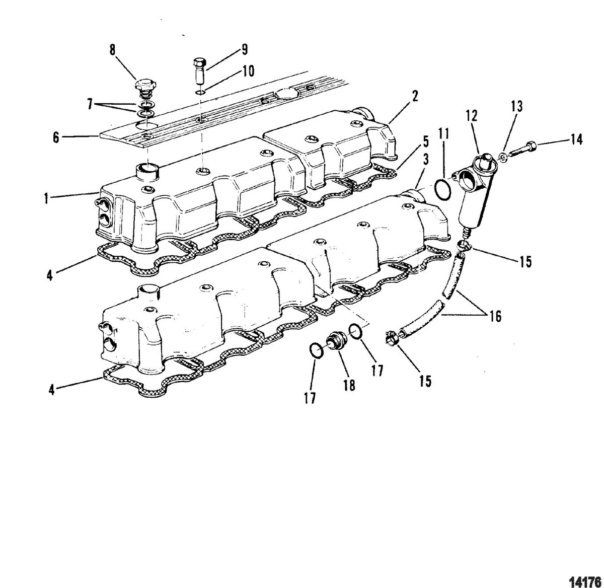 MERCRUISER CUMMINS/MERCRUISER DIESEL 3.0L/150 3.6L/180 Rocker Cover