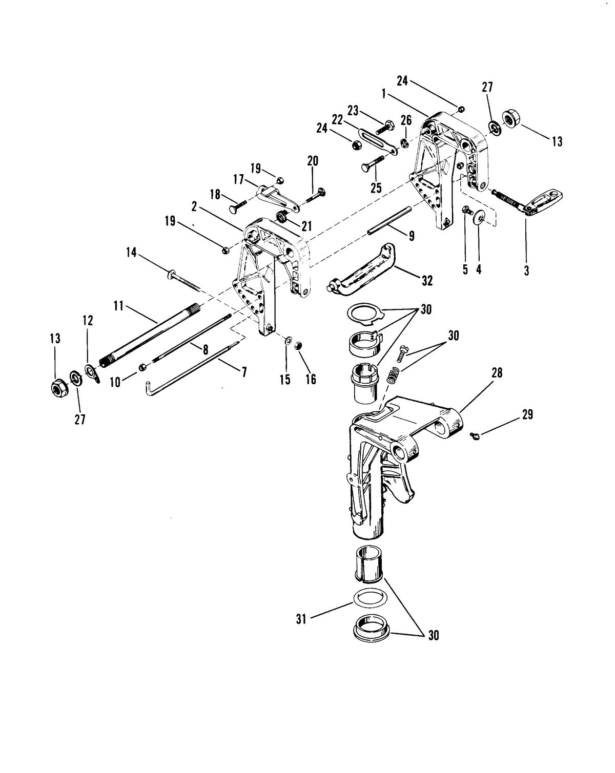 RACE OUTBOARD 25 XS CLAMP BRACKET/SWIVEL BRACKET
