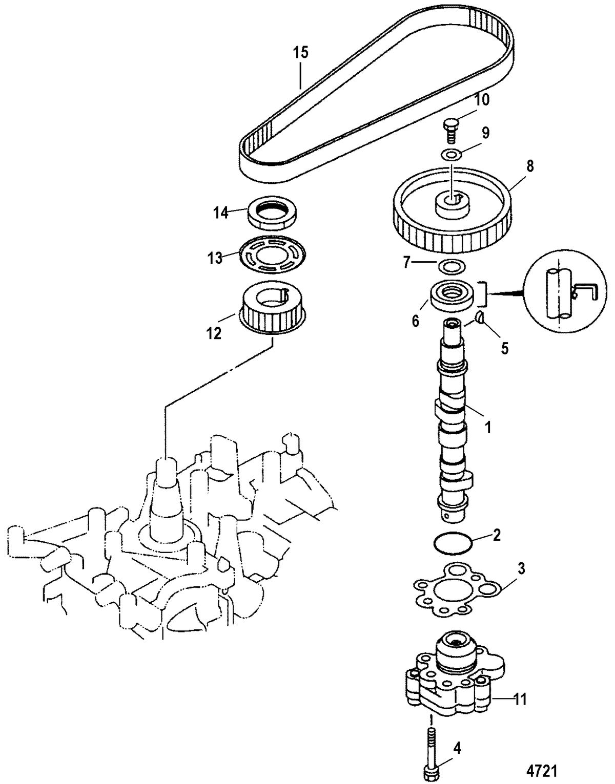 MERCURY/MARINER 9.9/13.5/15 (323CC) 8/9.9/15 BODENSEE 4-STROKE Oil Pump/Camshaft