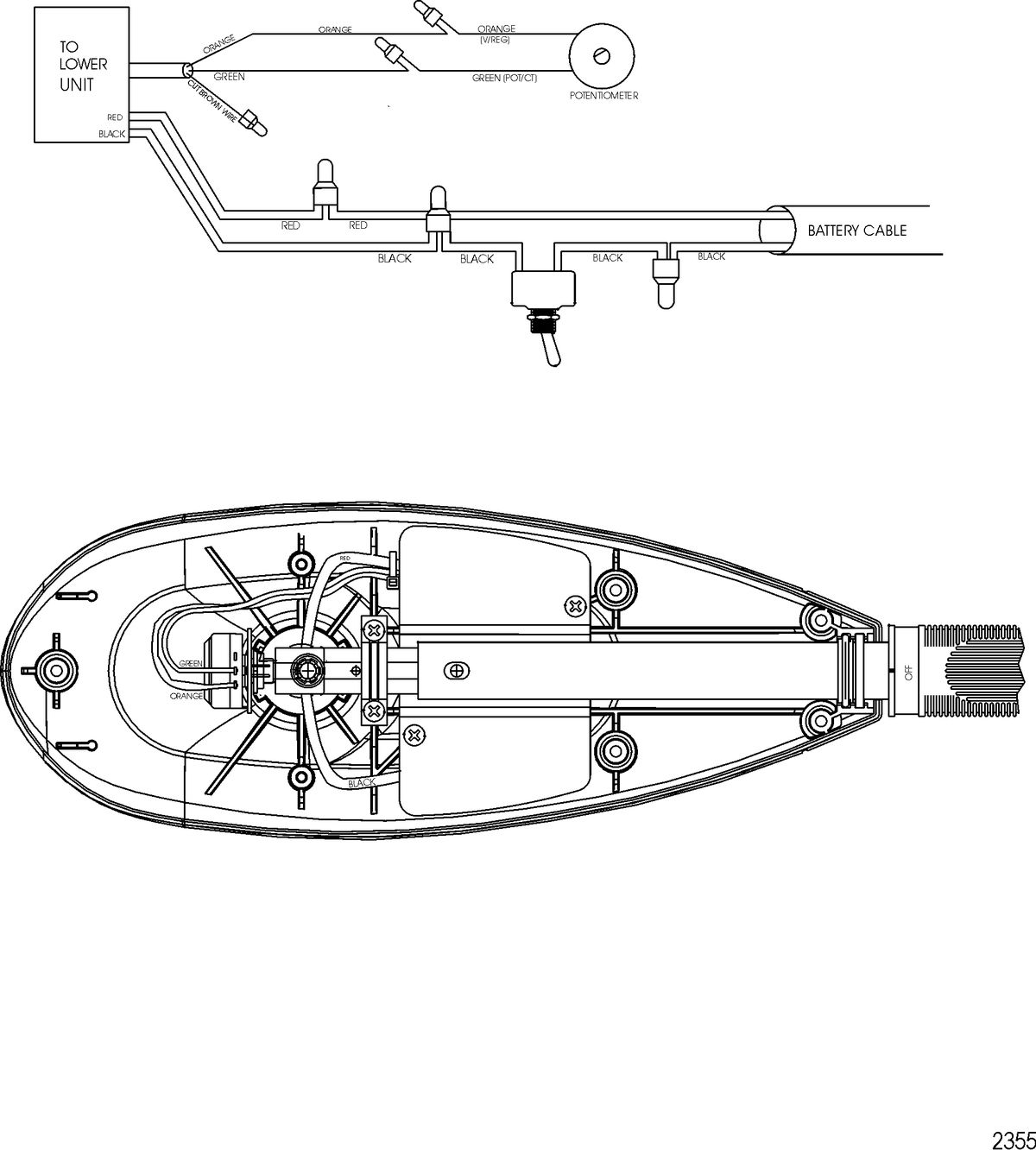 TROLLING MOTOR MOTORGUIDE FRESH WATER SERIES Wire Diagram(Model FW54HTD)