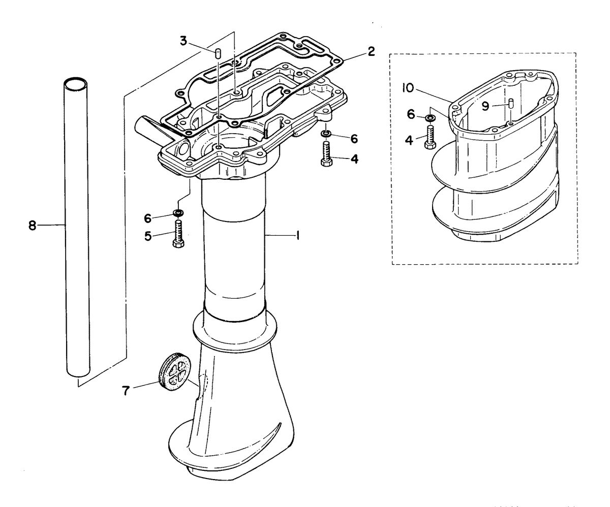 MARINER 8A HORSEPOWER DRIVESHAFT HOUSING