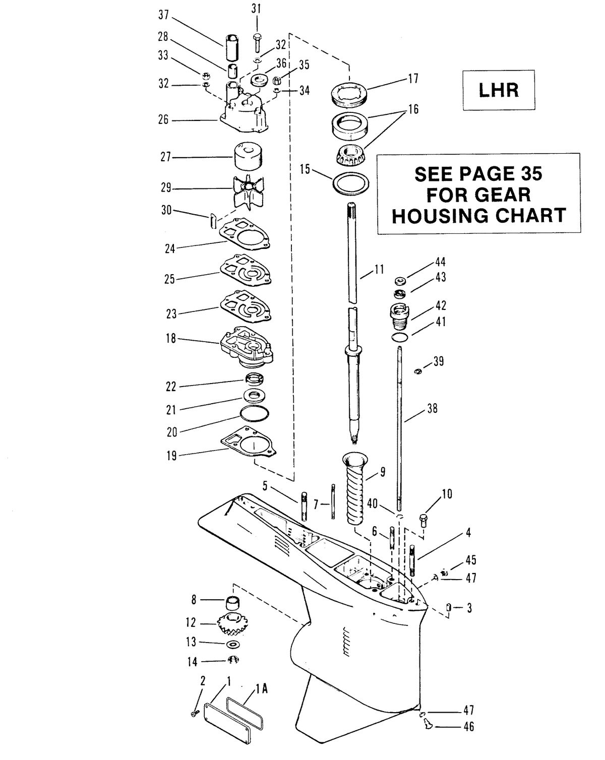 RACE OUTBOARD 2.4L EFI / 2.4L EFI OFFSHORE GEAR HOUSING (DRIVE SHAFT) LHR