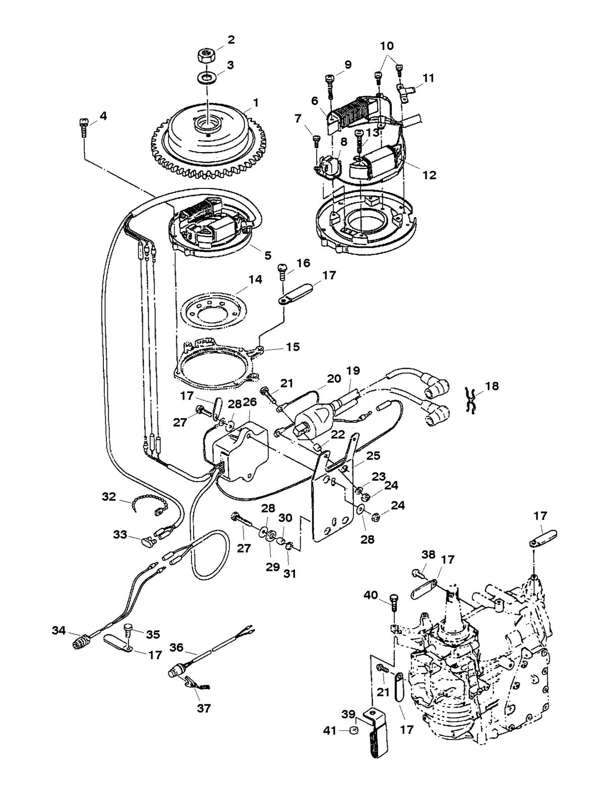 MARINER 30 H.P. (2 CYL./430 CC) ELECTRICAL COMPONENTS