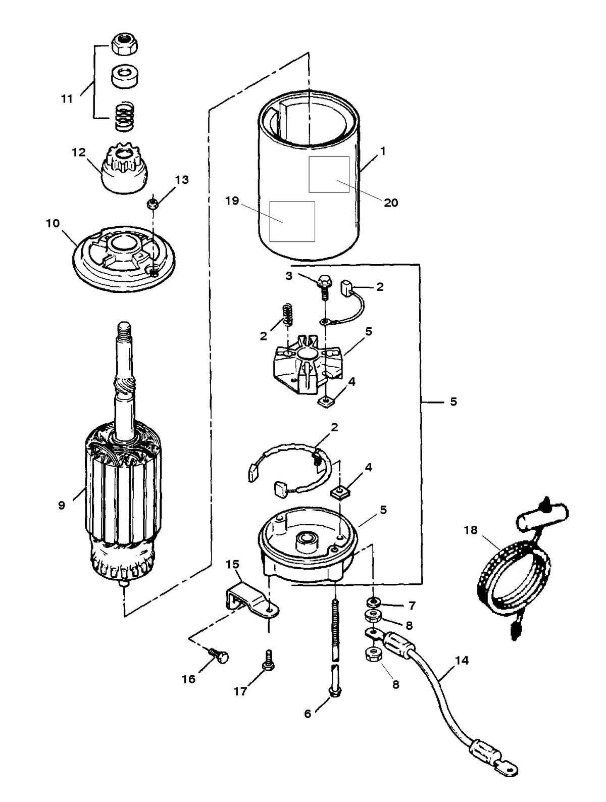 FORCE FORCE 90 H.P. (1998) STARTER ASSEMBLY