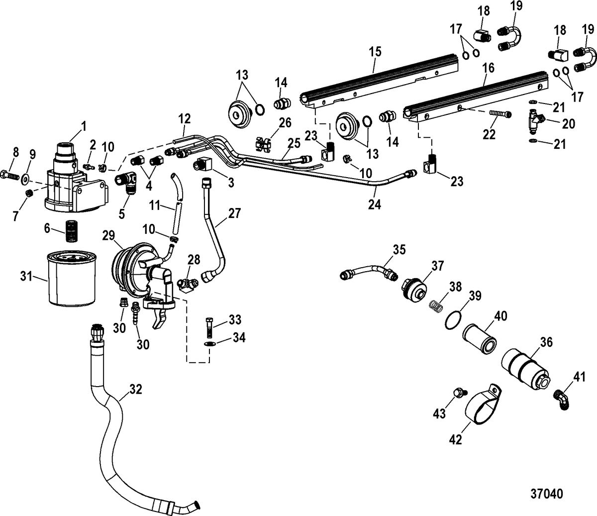 RACE STERNDRIVE 662/700 SCI Fuel Lines And Fuel Components