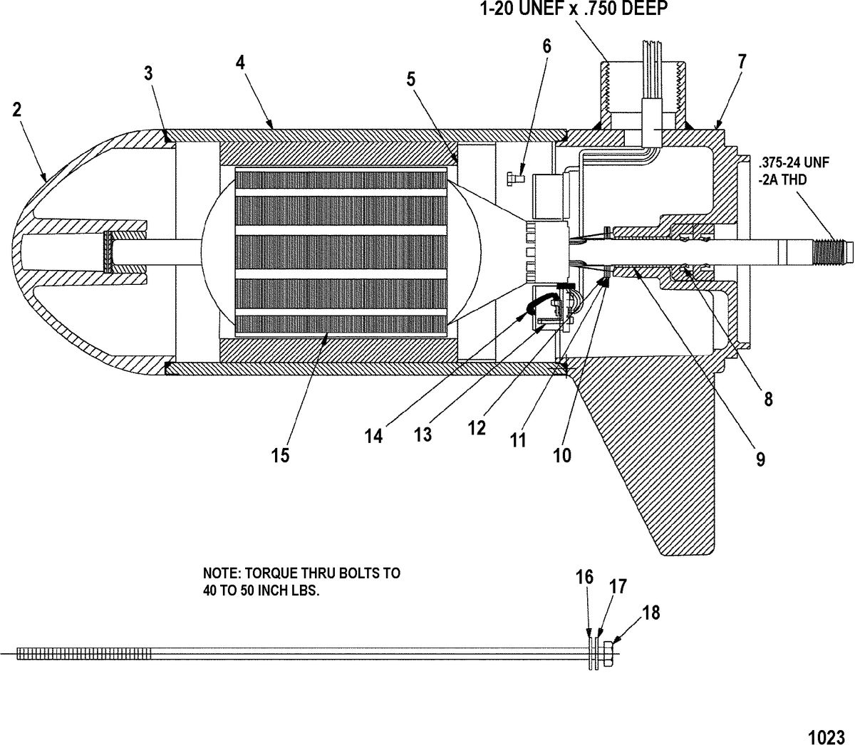 TROLLING MOTOR MOTORGUIDE 700 SERIES Lower Unit Assembly(36# - 5/2 Speed) (MPF397012)