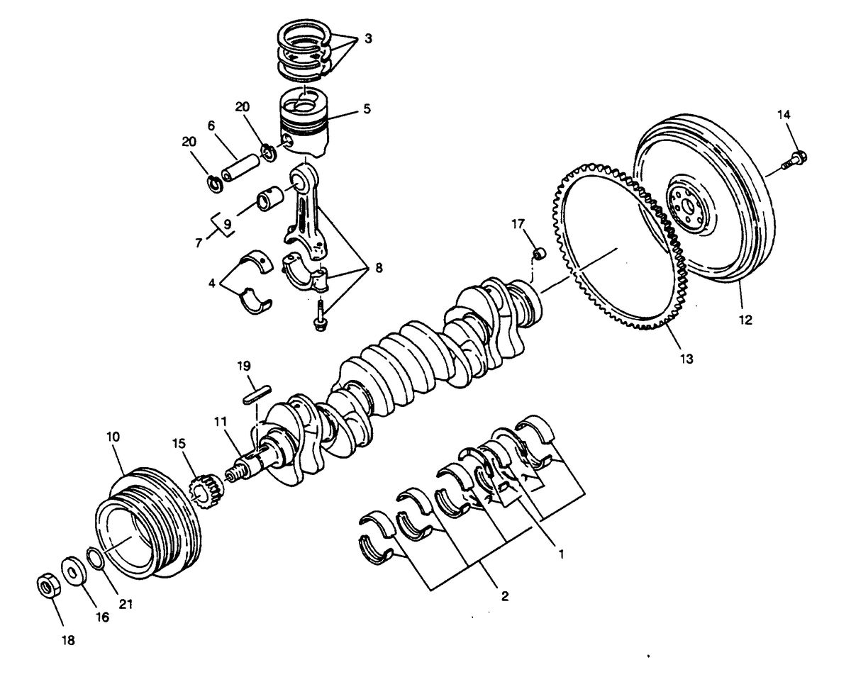 U.S. MARINE US MARINE W06DTI INBOARDS CRANKSHAFT AND PISTON ASSEMBLY