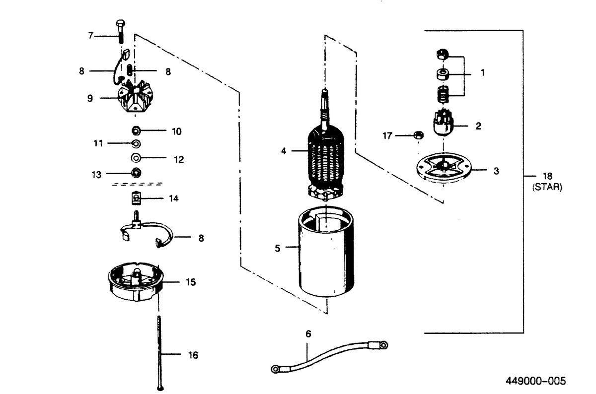 FORCE FORCE 1990 50 H.P. "D" MODELS ELECTRIC STARTER