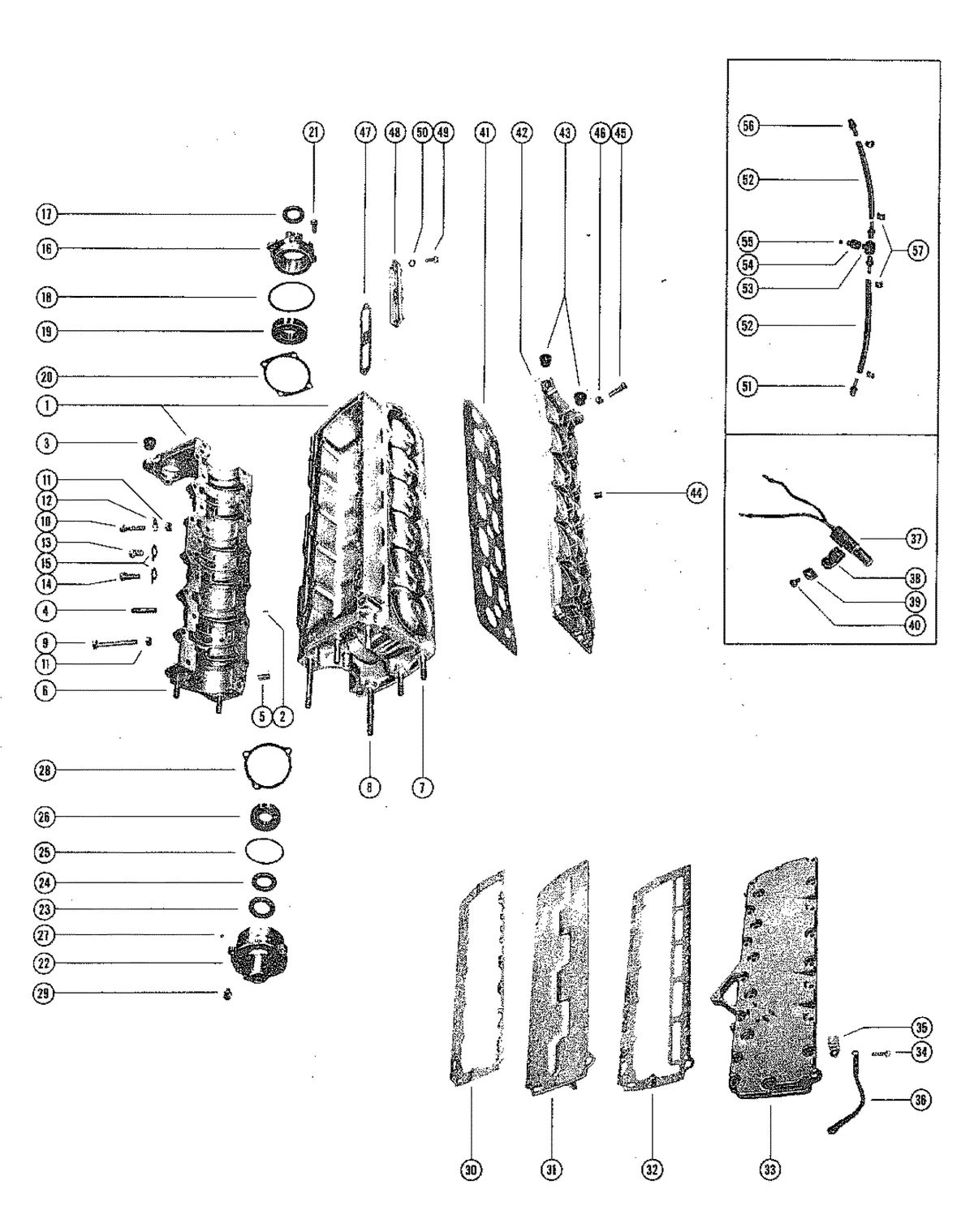 MERCURY MERC 800 CYLINDER BLOCK AND CRANKCASE ASSEMBLY