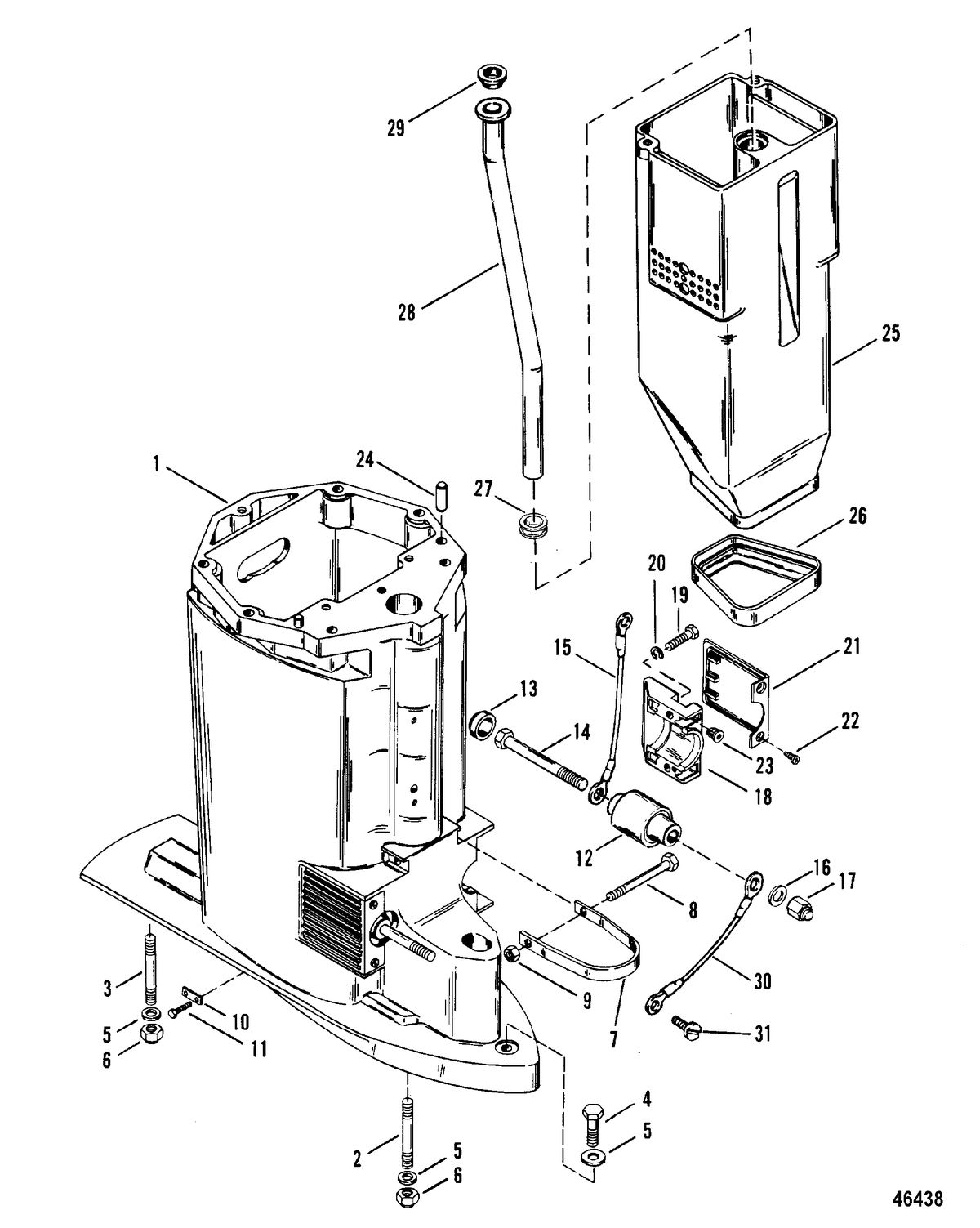 MERCURY 3.4 LITRE DRIVE SHAFT HOUSING AND EXHAUST TUBE