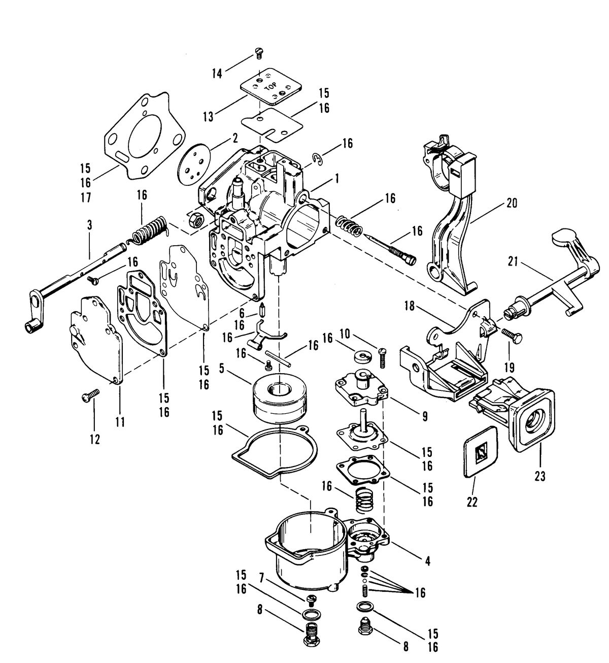 RACE OUTBOARD 25 XS CARBURETOR ASSEMBLY