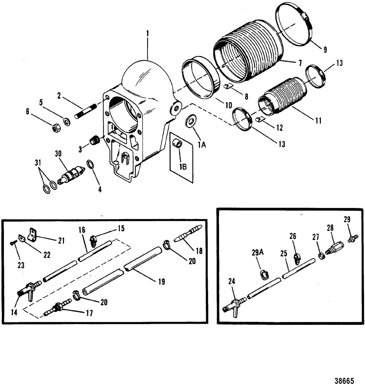 MERCRUISER BRAVO I/II/III STERNDRIVE AND TRANSOM ASSEMBLY BELL HOUSING