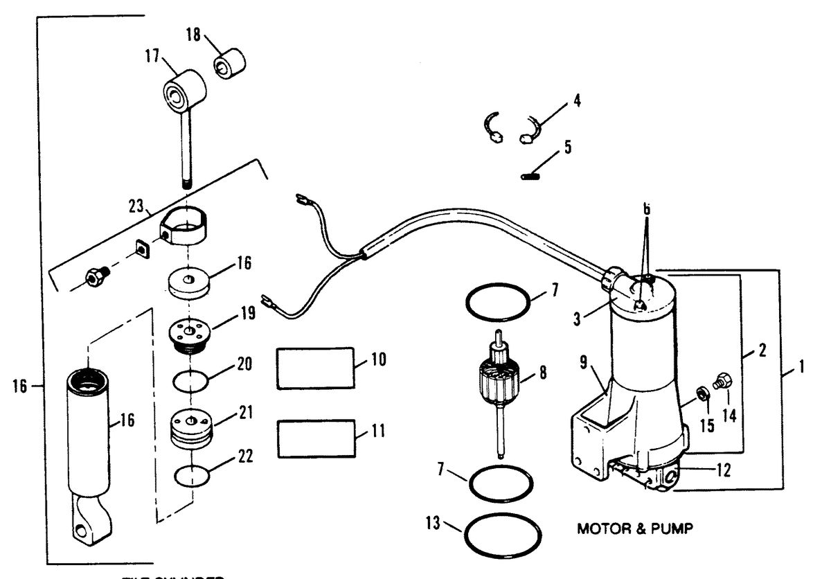 FORCE 120 H.P. TILT CYLINDER & MOTOR & PUMP (DESIGN I)