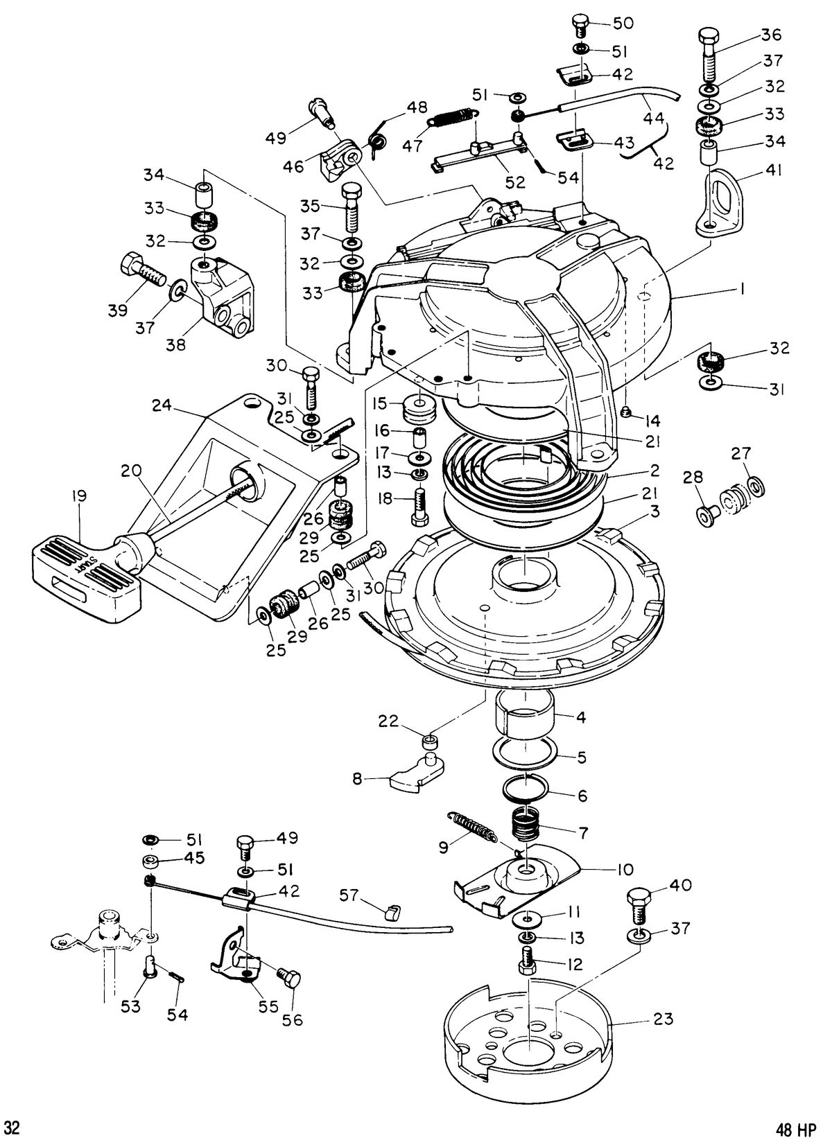 MARINER 48 HORSEPOWER RECOIL STARTER